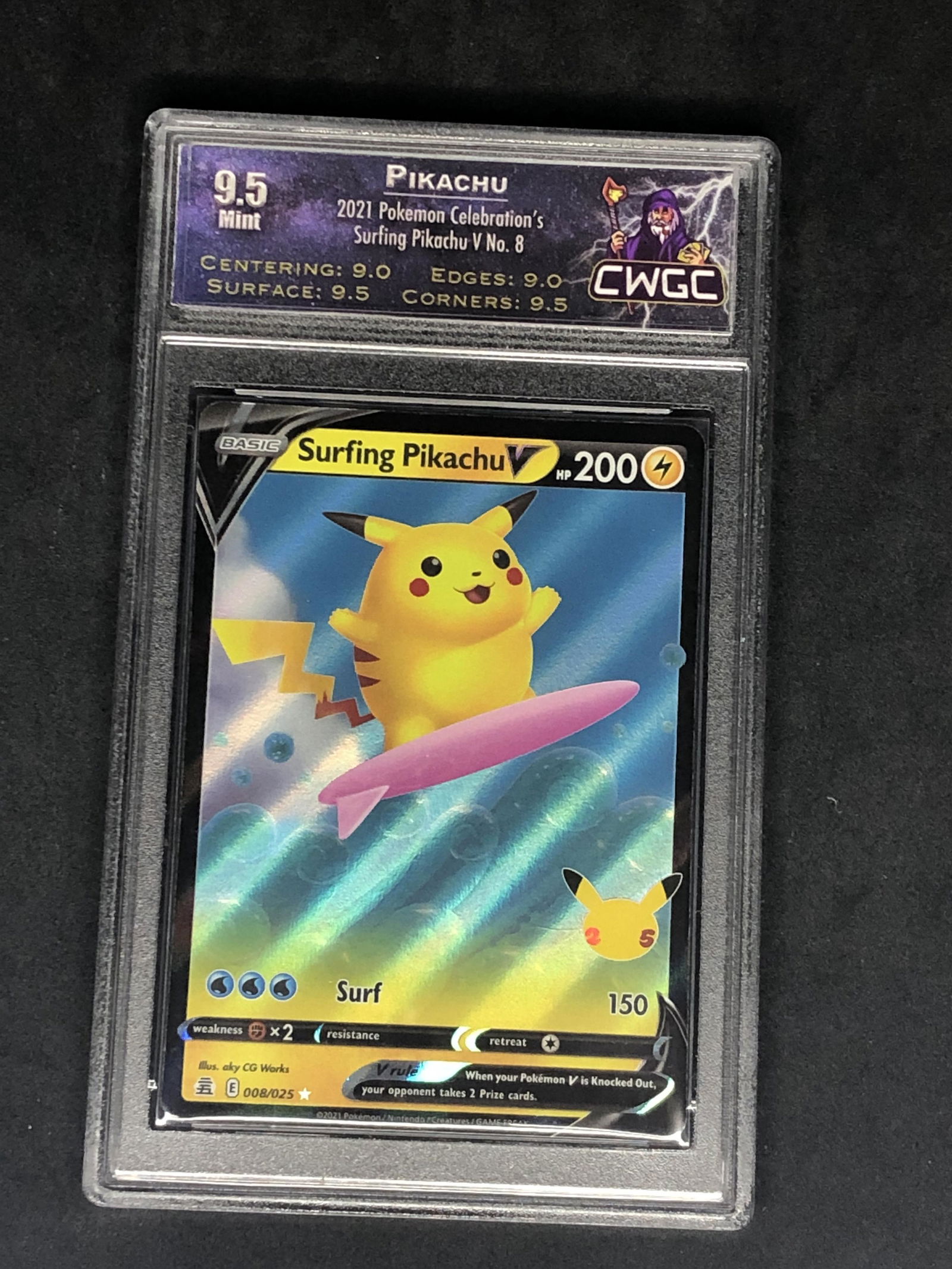 Surfing Pikachu V Graded CWTC 9.5 (1 of 1)