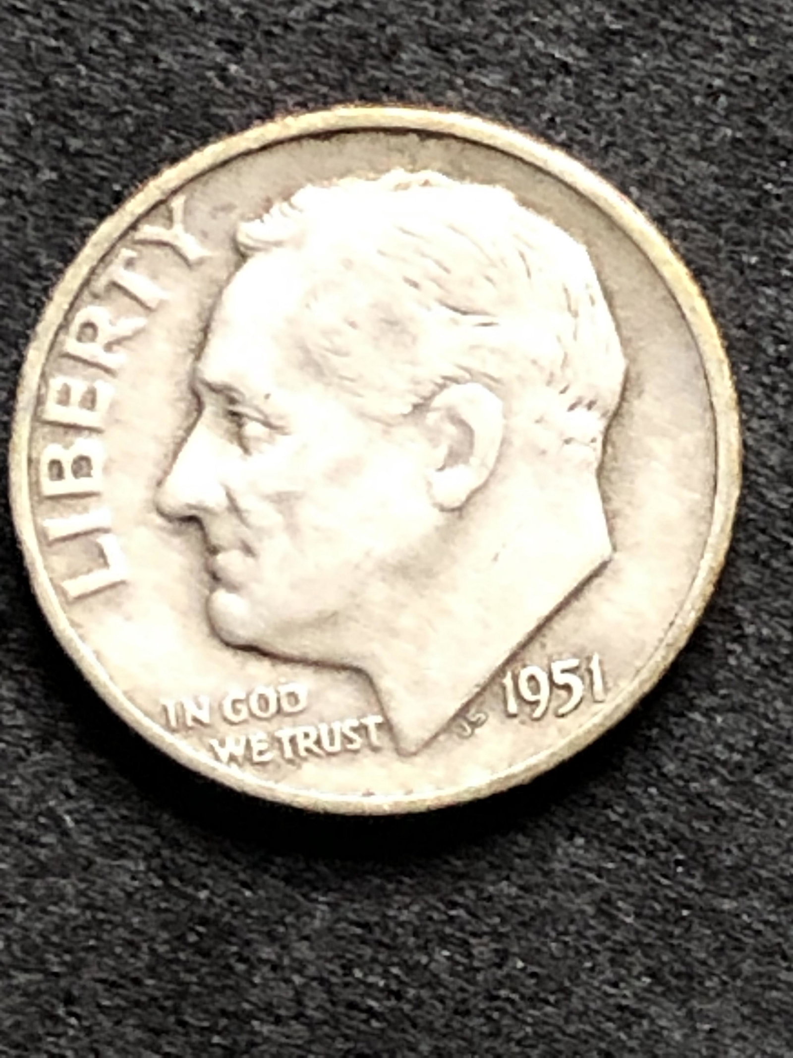 1951 Silver Roosevelt Dime (1 of 1)