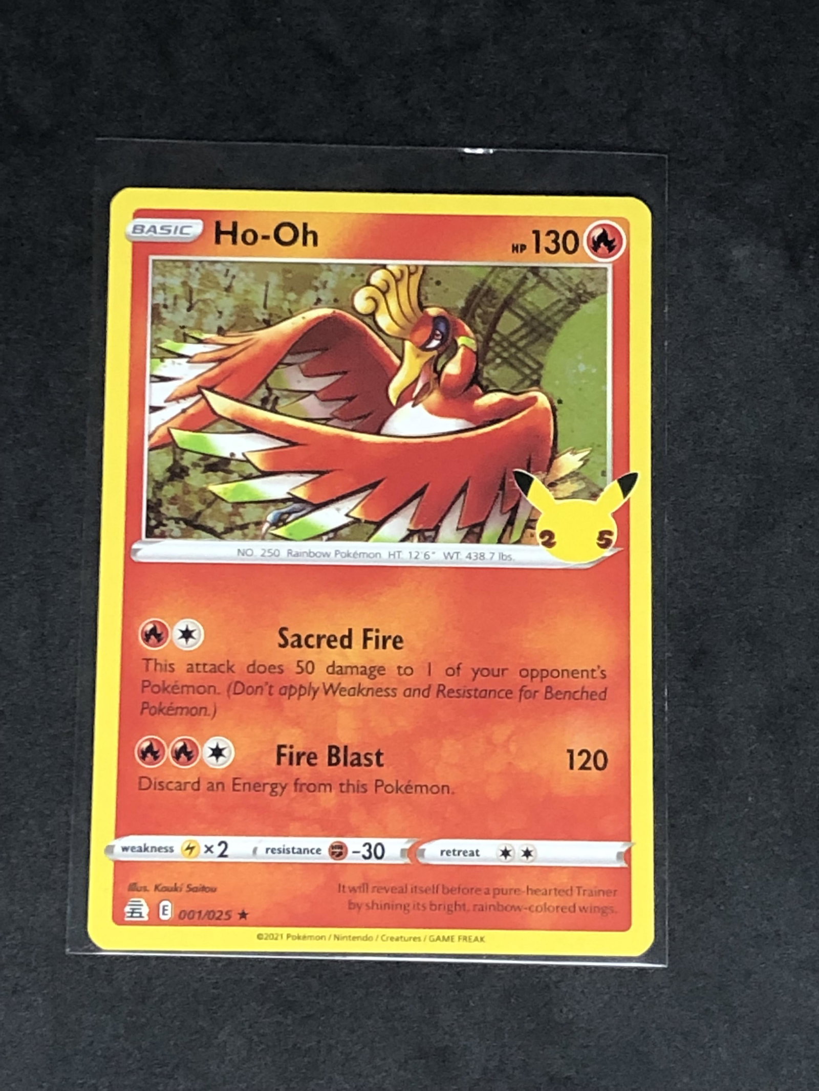 Holo 25th Ann. Ho-Oh Pokemon Card: Holo 25th Ann. Ho-Oh Pokemon Card