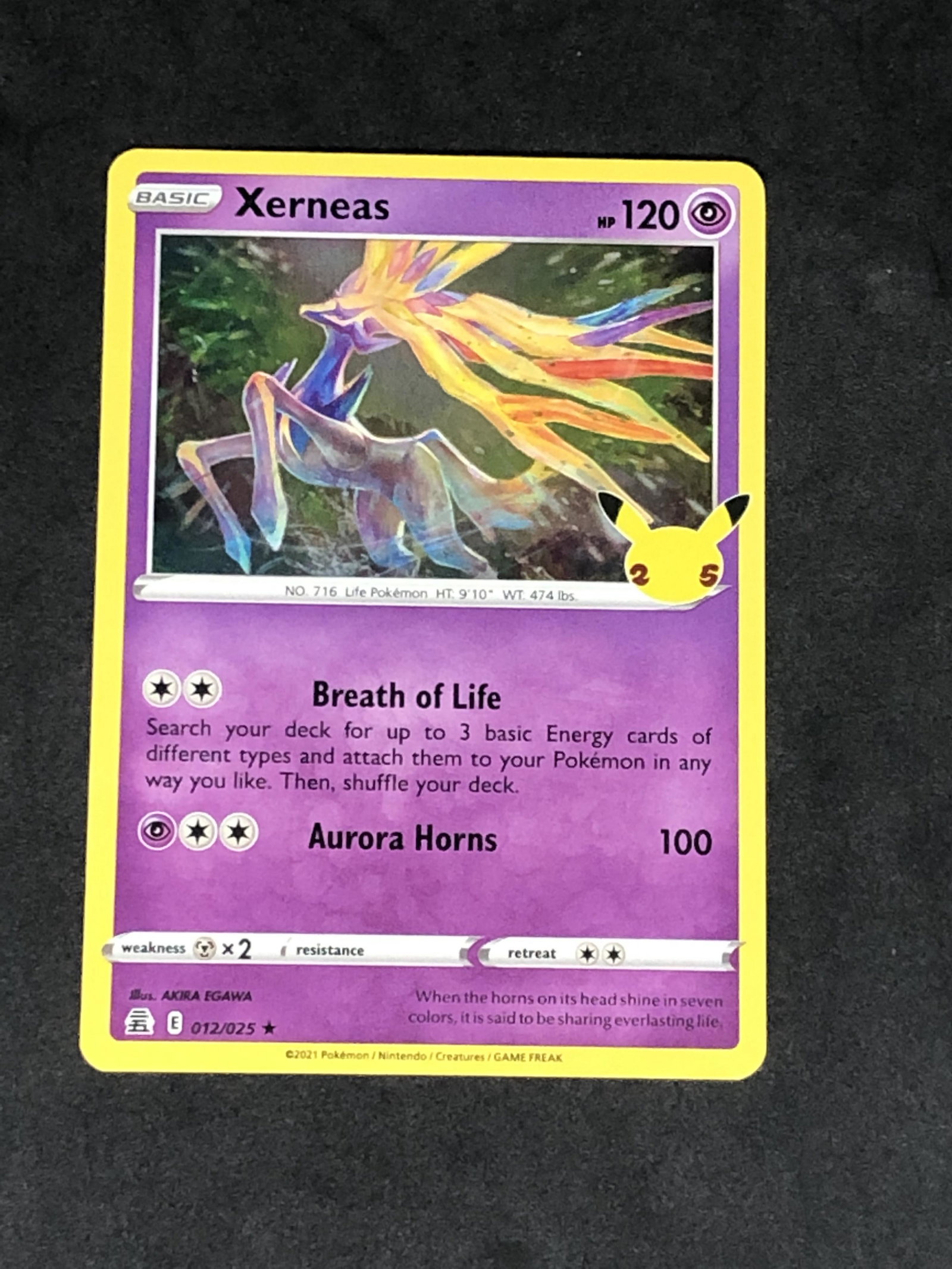 Holo 25th Ann. Xerneas Pokemon Card: Holo 25th Ann. Xerneas Pokemon Card