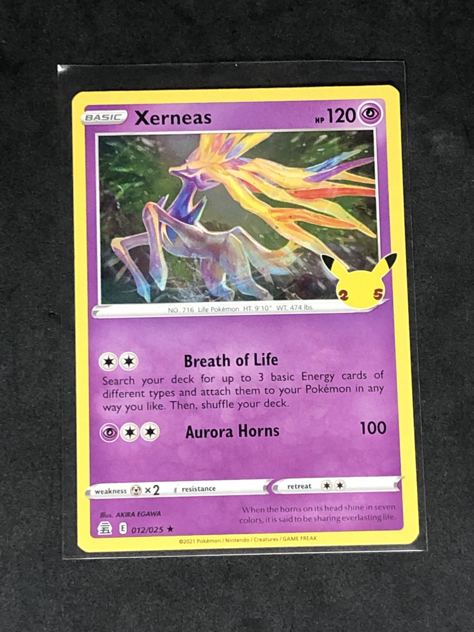 Holo 25th Ann. Xerneas Pokemon Card: Holo 25th Ann. Xerneas Pokemon Card