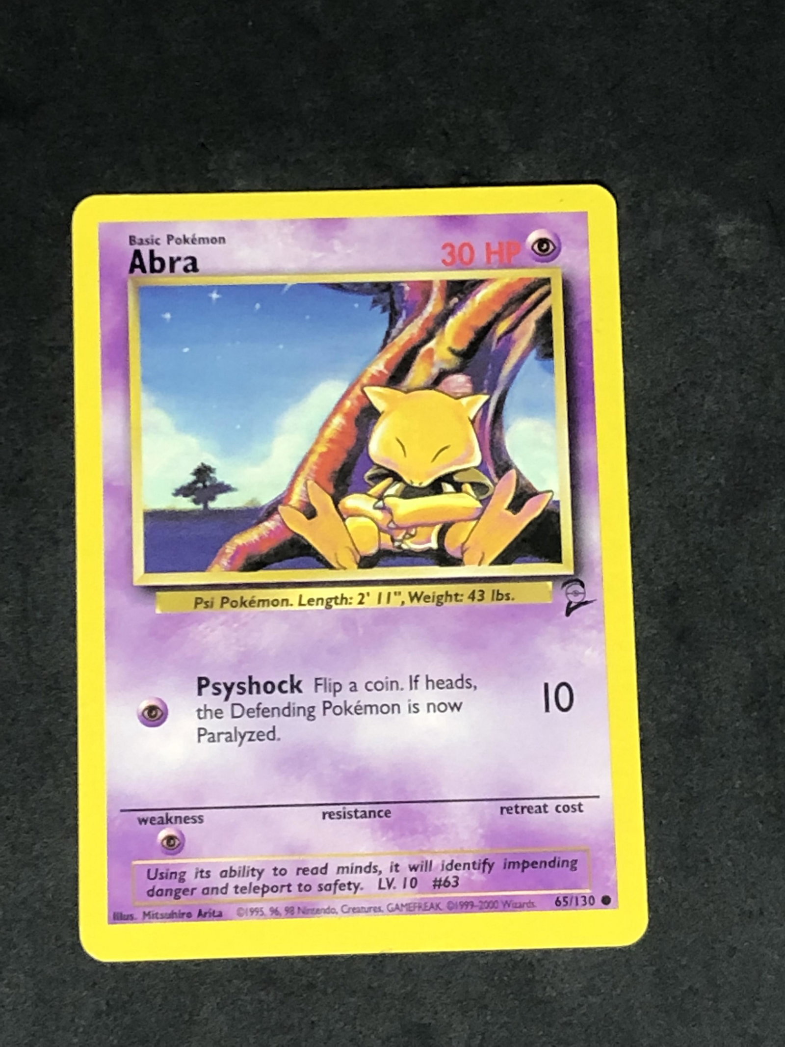 Vintage Base Set 2 Abra Pokemon Card (1 of 1)