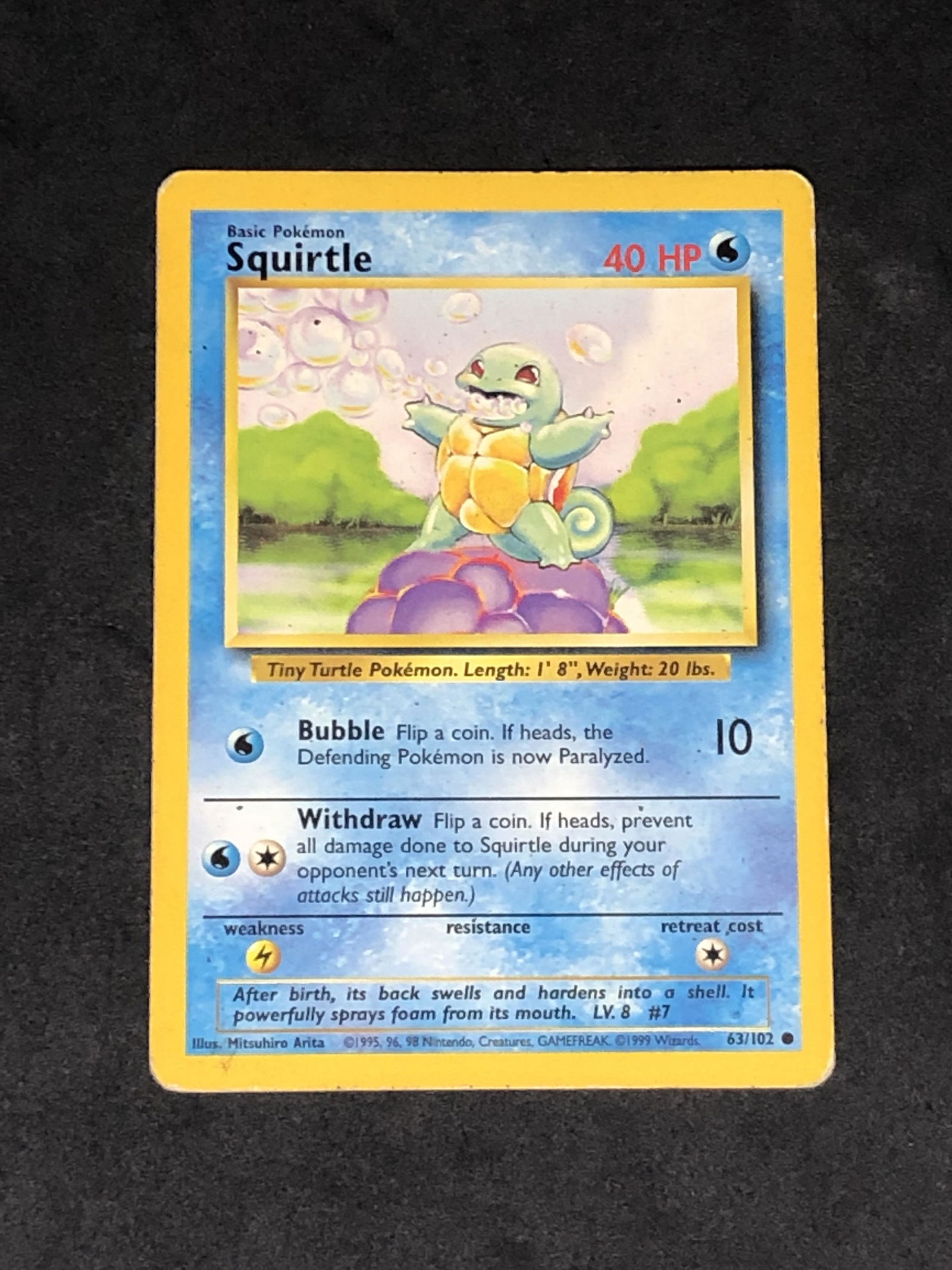 Vintage Base Set Squitle Pokemon Card- Moderately (1 of 1)
