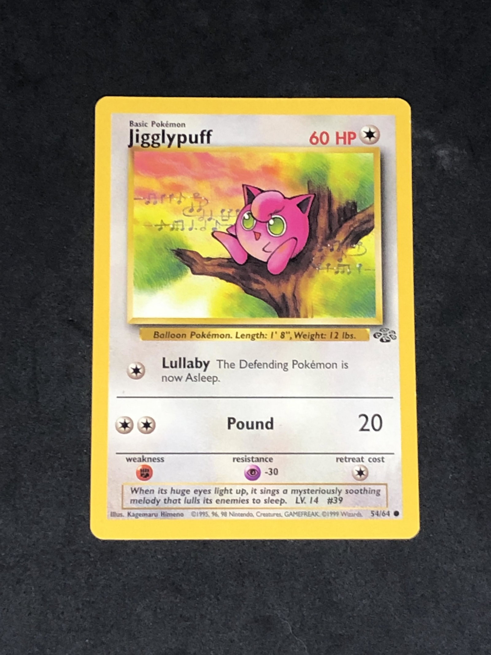 Vintage Jungle Set Jigglypuff Pokemon Card: Vintage Jungle Set Jigglypuff Pokemon Card
