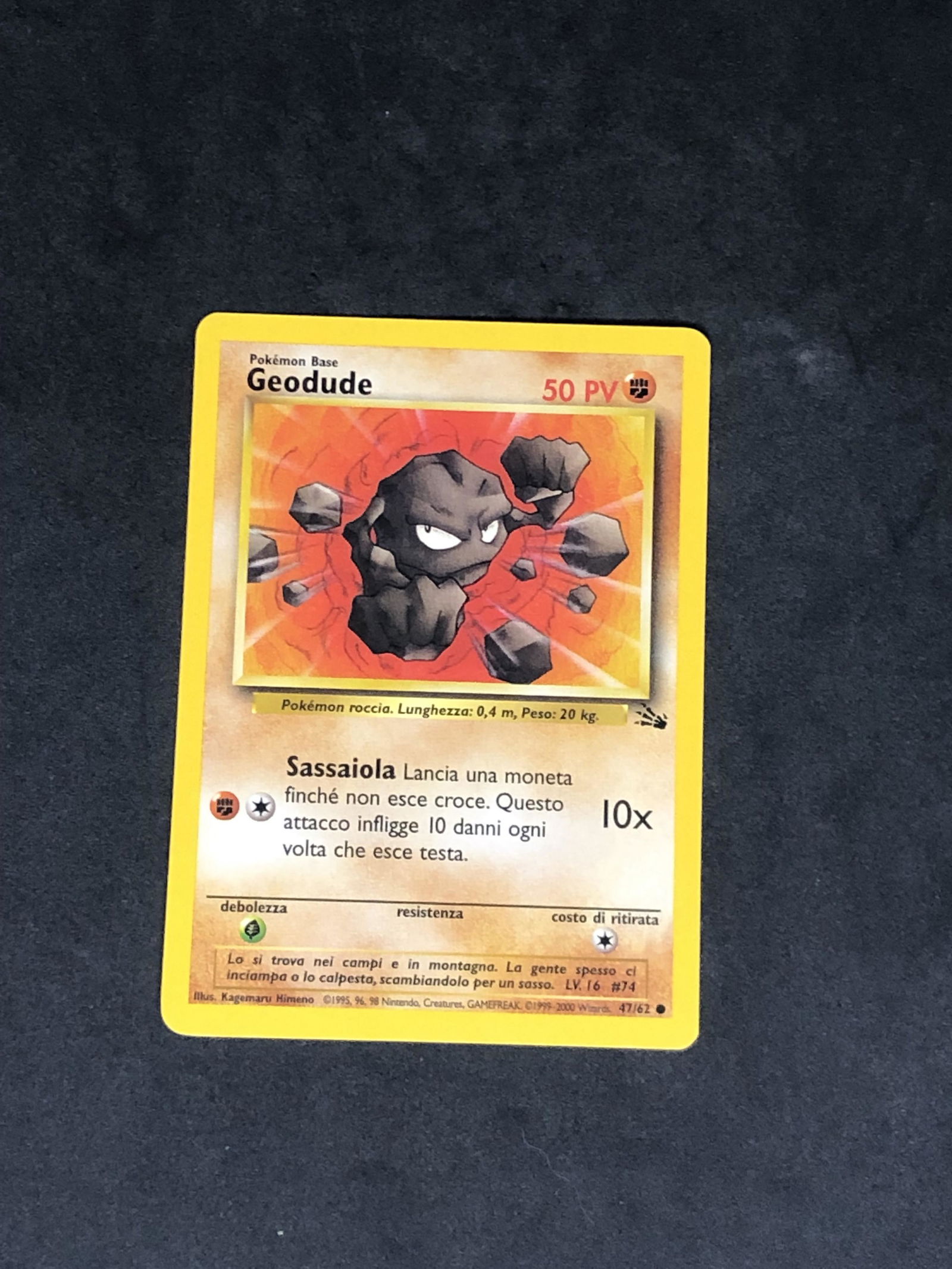 Vintage Fossil Set Geodude Pokemon Card: Vintage Fossil Set Geodude Pokemon Card