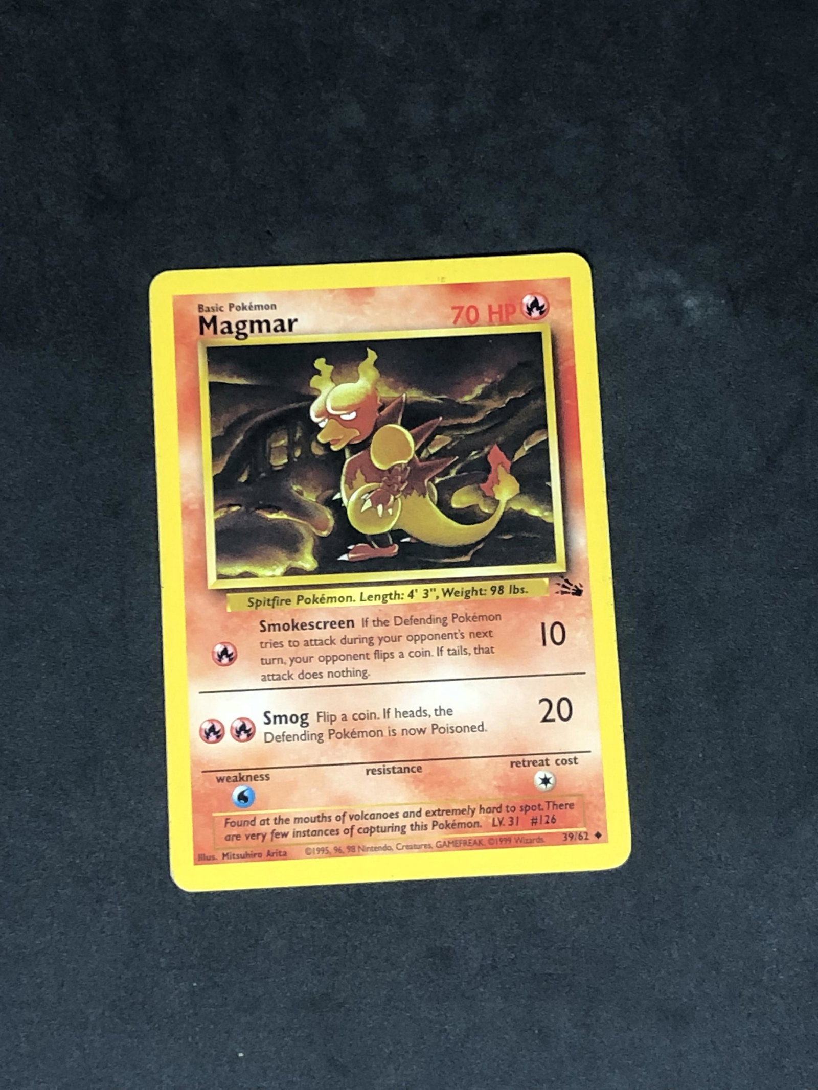 Vintage Fossil Set Magmar Pokemon Card: Vintage Fossil Set Magmar Pokemon Card