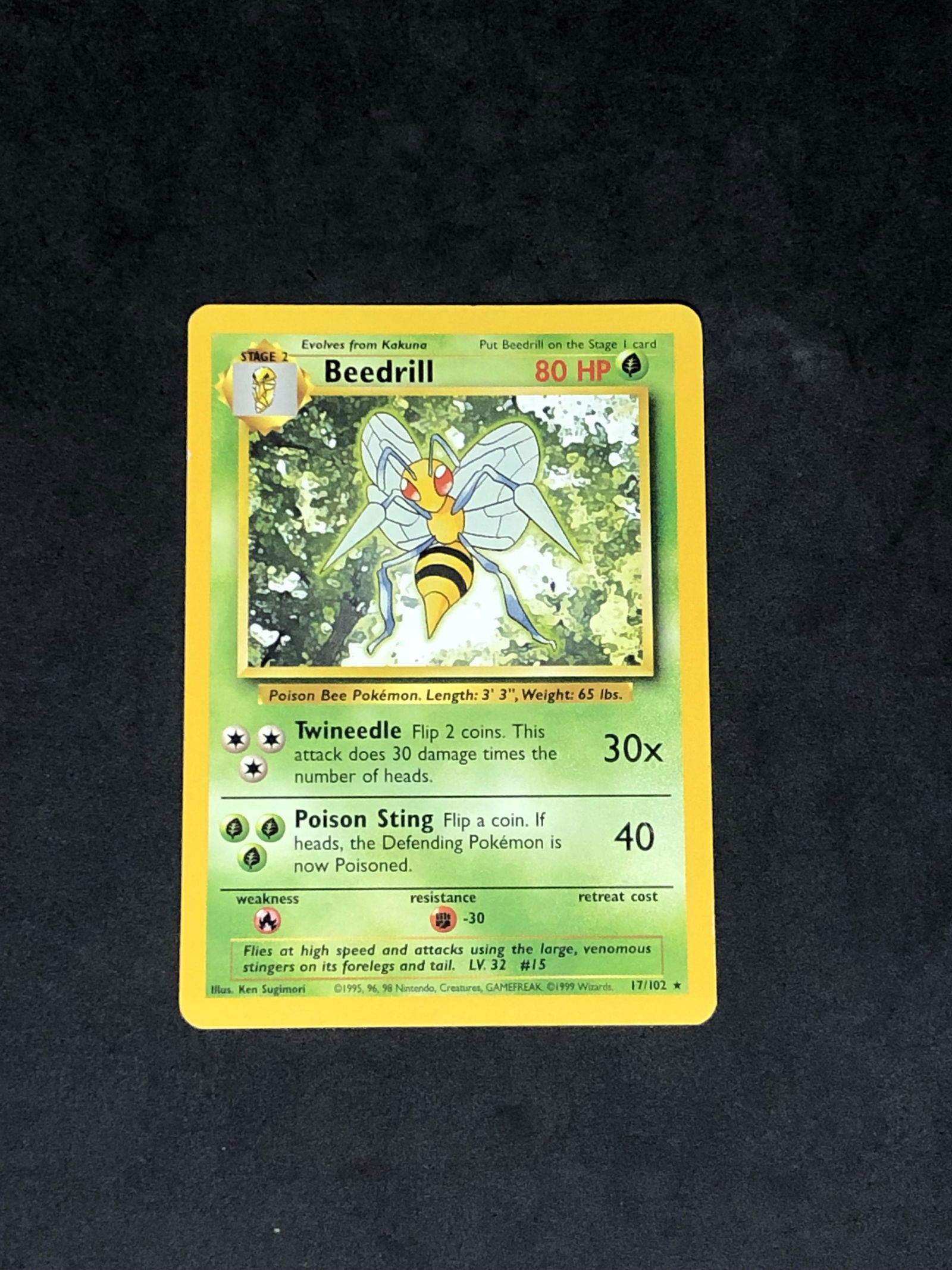 Vintage Base Set Beedrill Pokemon Card (1 of 1)