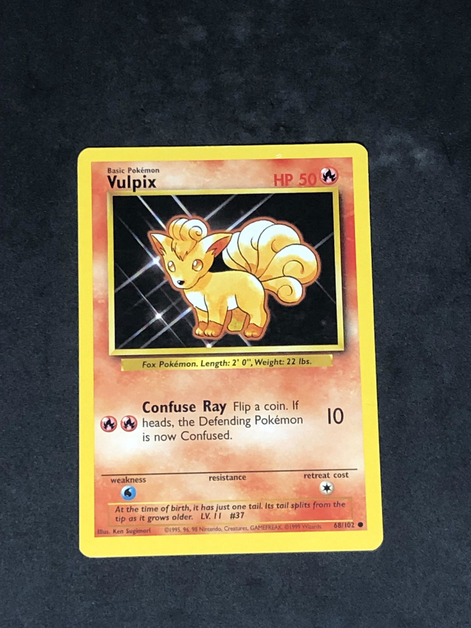 Vintage Base Set Vulpix Pokemon Card (1 of 1)
