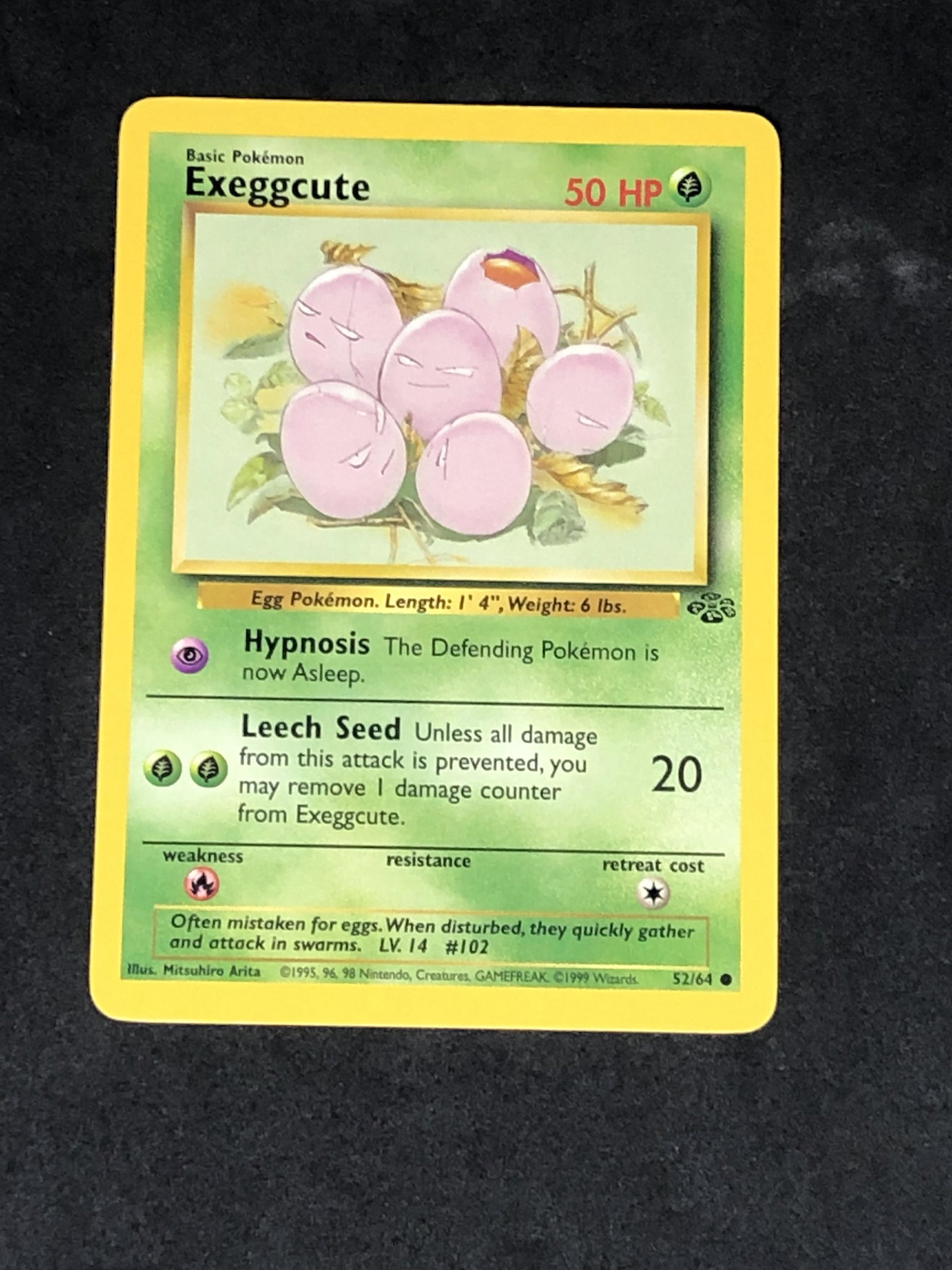 Vintage Jungle Set Exeggcute Pokemon Card: Vintage Jungle Set Exeggcute Pokemon Card