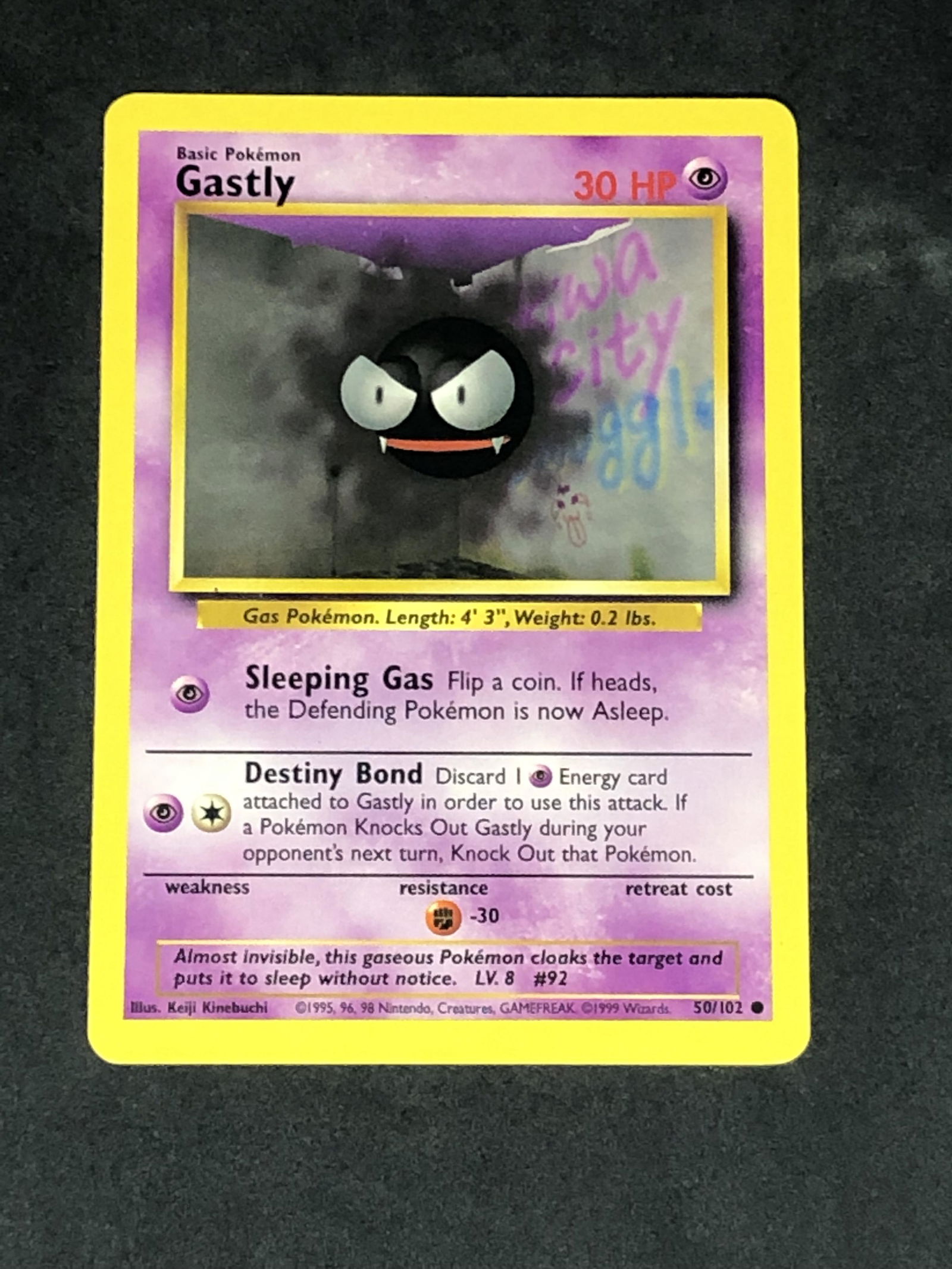 Vintage Base Set Gastly Pokemon Card (1 of 1)