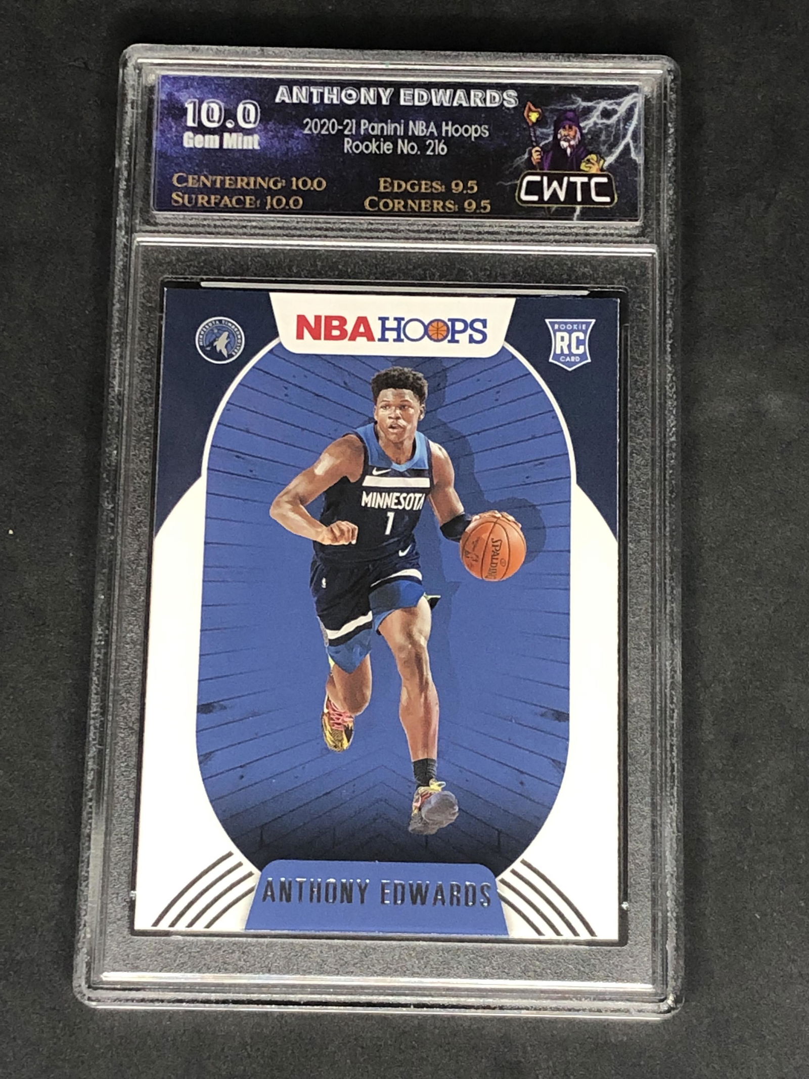 Anthony Edwards Panini NBA Hoops Rookie Graded CWTC 10 (1 of 1)