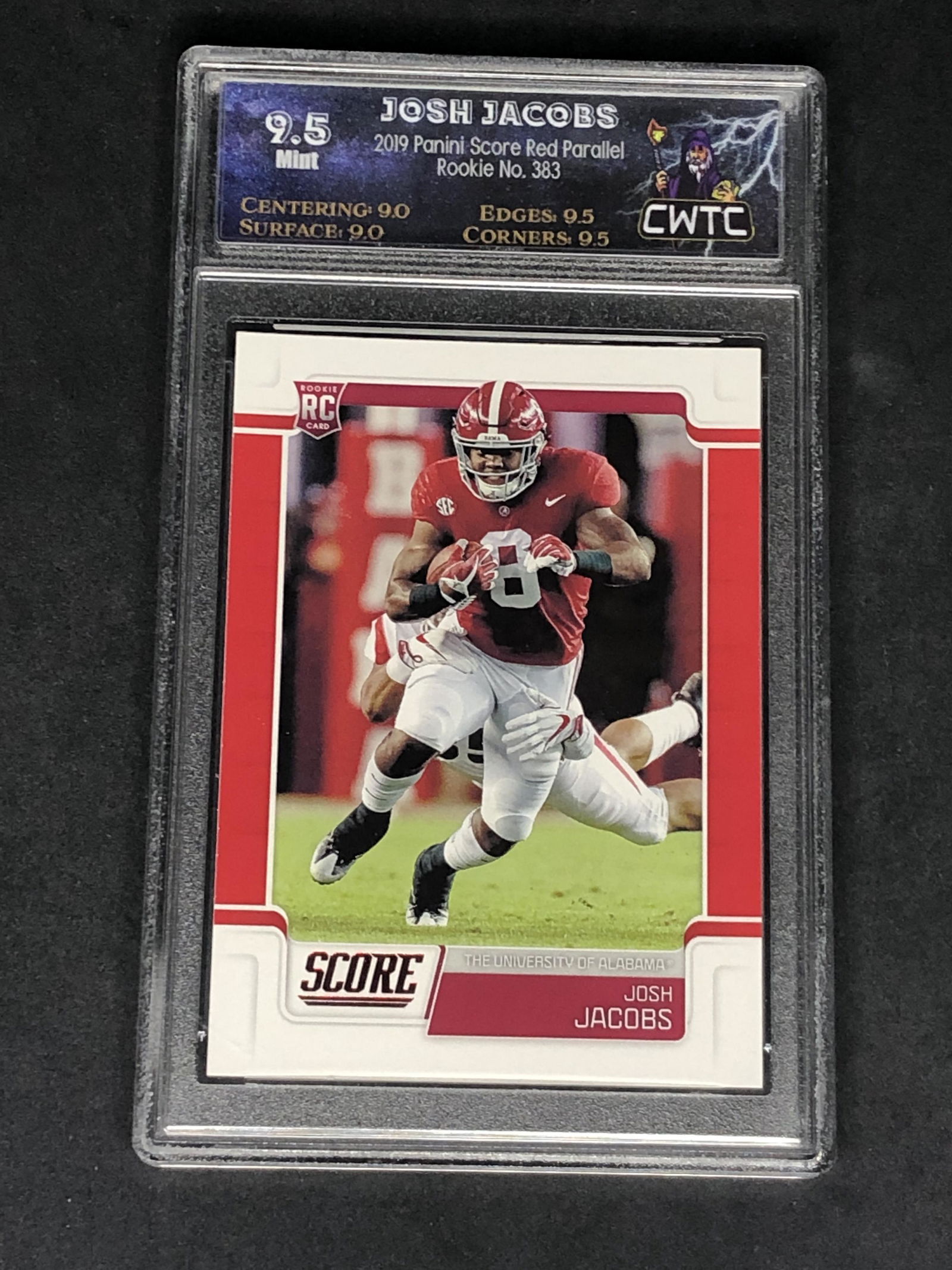 Josh Jacobs Panini Score Red Parallel Rookie Graded (1 of 1)