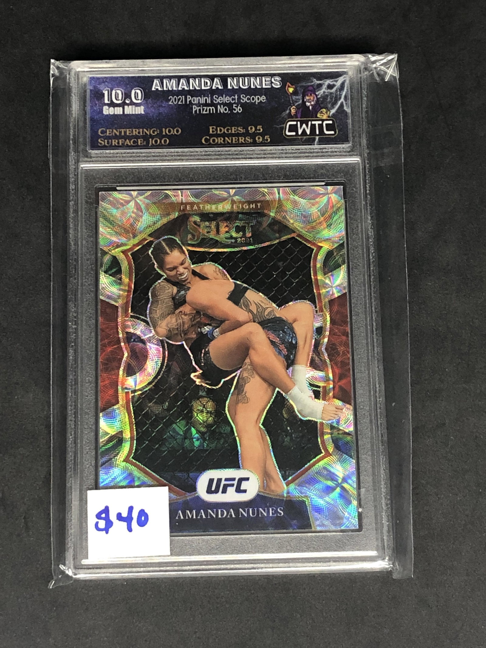 Amanda Nunes Panini Select Scope Prizm Graded CWTC 10: Amanda Nunes Panini Select Scope Prizm Graded CWTC 10