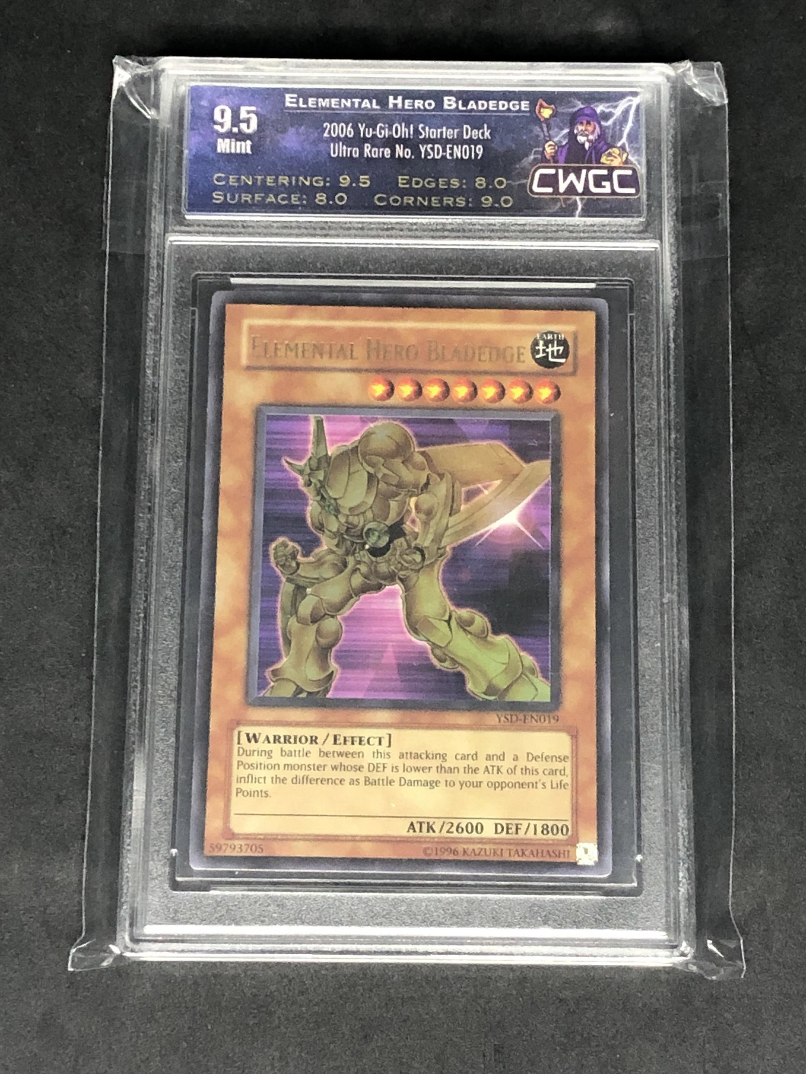Elemental Hero Bladedge Ultra Rare Yu-Gi-Oh! Card: Elemental Hero Bladedge Ultra Rare Yu-Gi-Oh! Card Graded CWTC 9.5