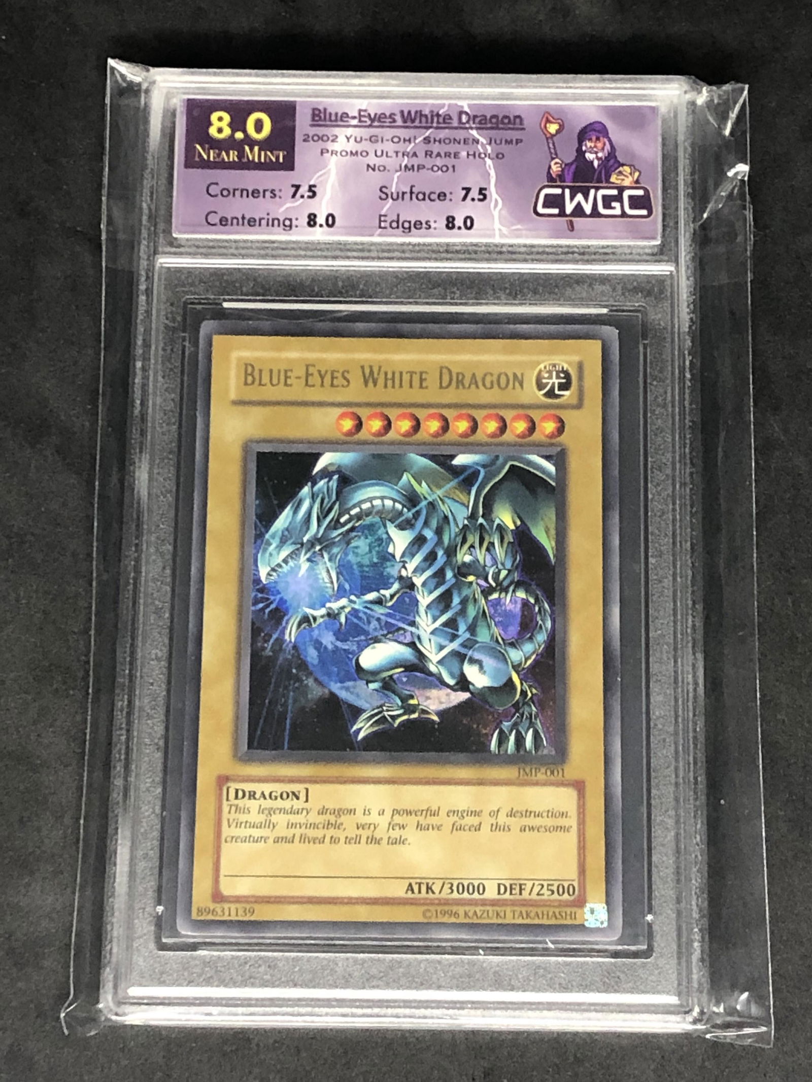 Blue-Eyes White Dragon Ultra Rare Holo Graded CWTC 8 (1 of 1)