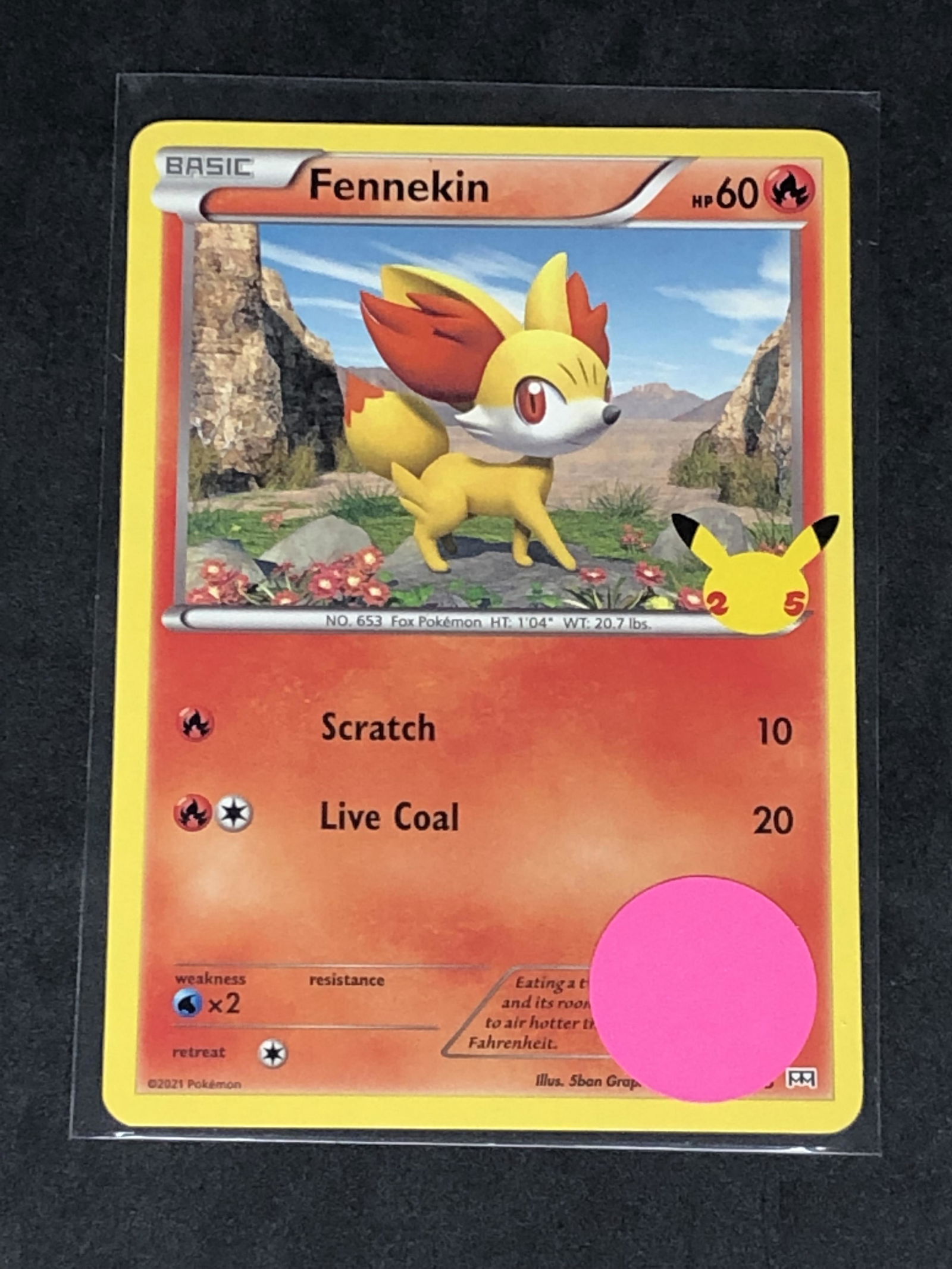 Fennekin 25th Ann. Pokemon Card (1 of 1)