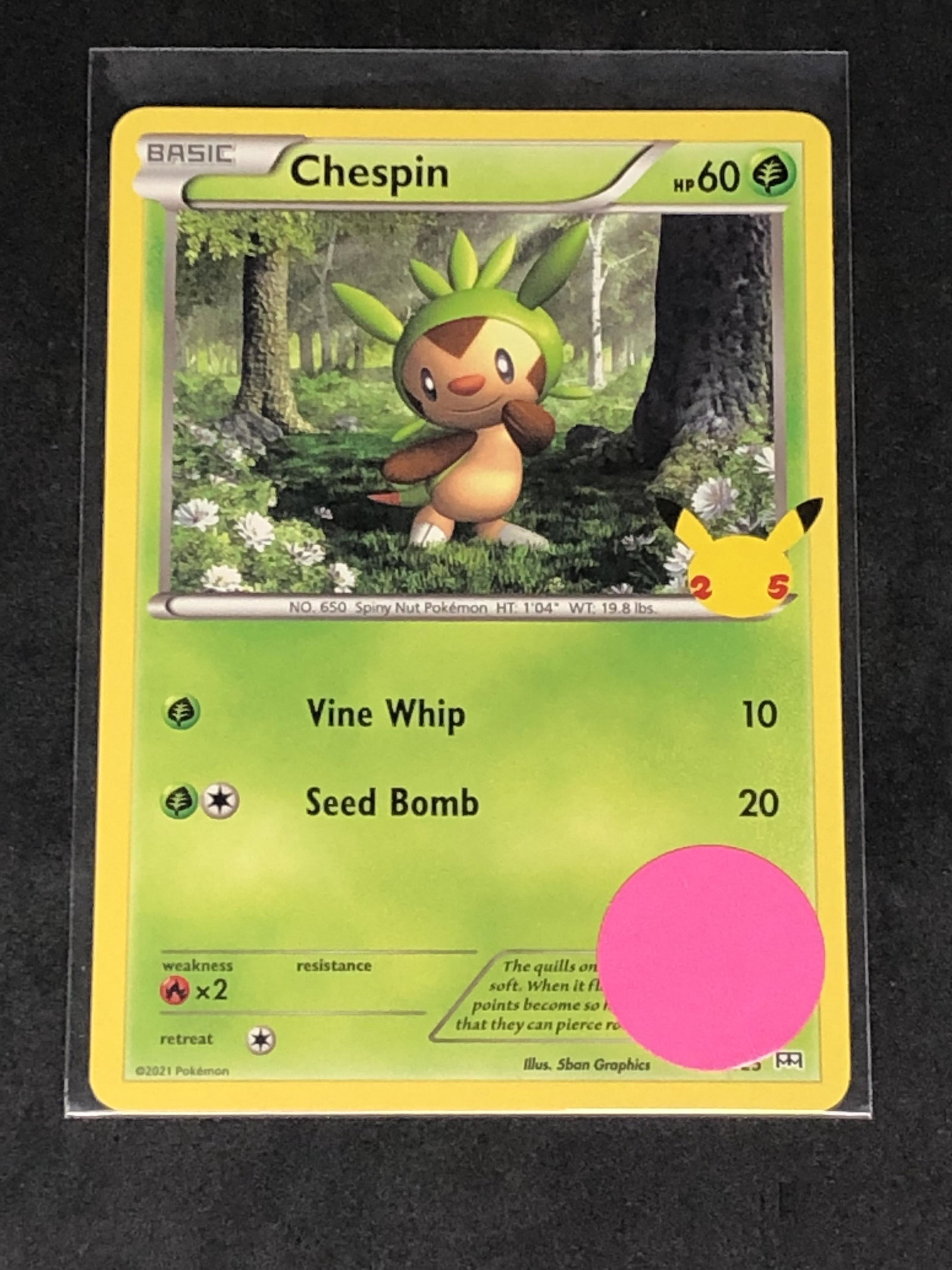 Chespin 25th Ann. Pokemon Card: Chespin 25th Ann. Pokemon Card