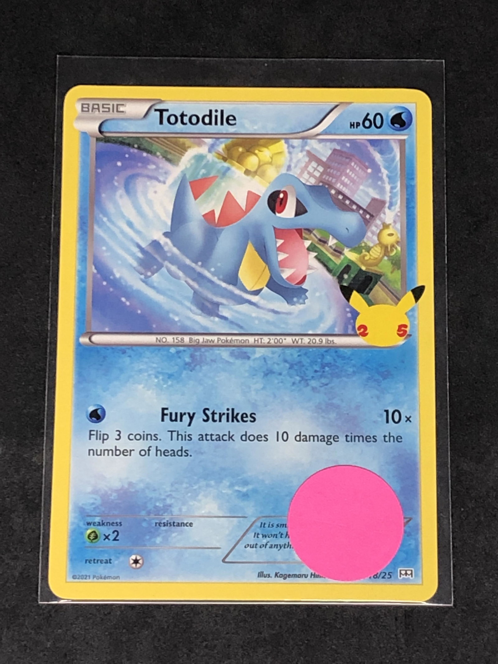Totodile 25th Ann. Pokemon Card: Totodile 25th Ann. Pokemon Card