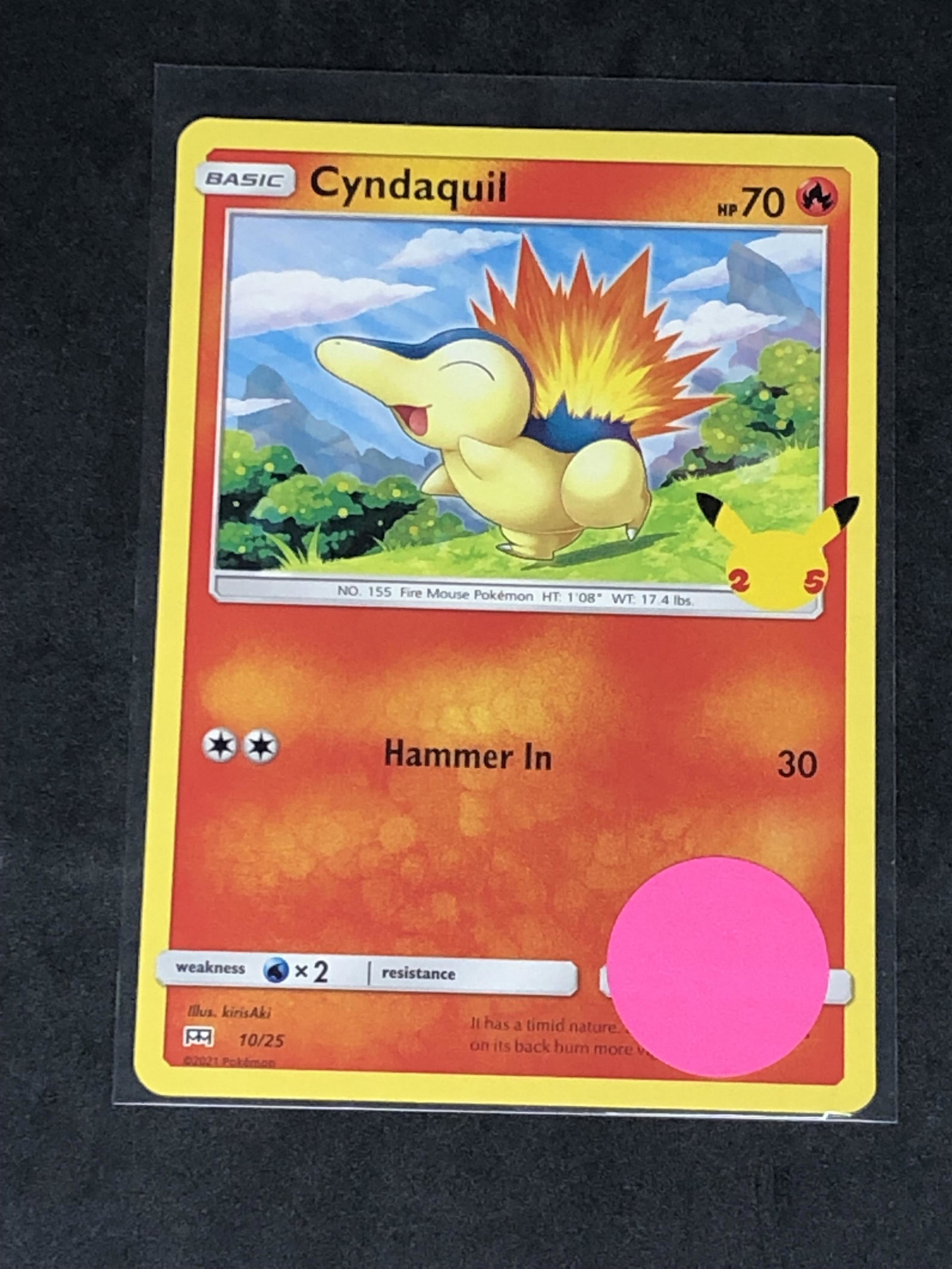 Cyndaquil 25th Ann. Pokemon Card: Cyndaquil 25th Ann. Pokemon Card