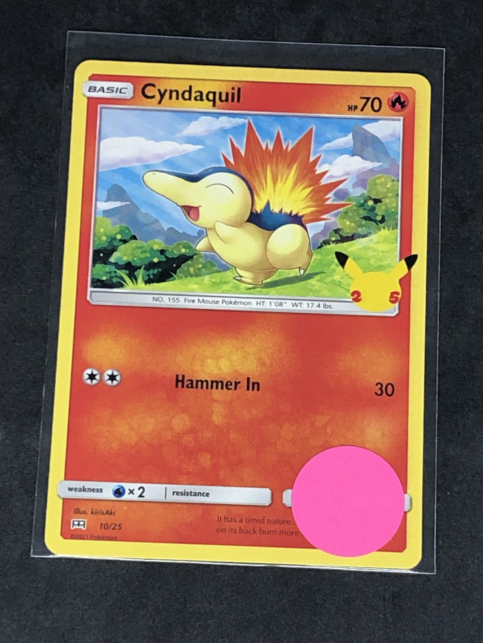 Cyndaquil 25th Ann. Pokemon Card: Cyndaquil 25th Ann. Pokemon Card