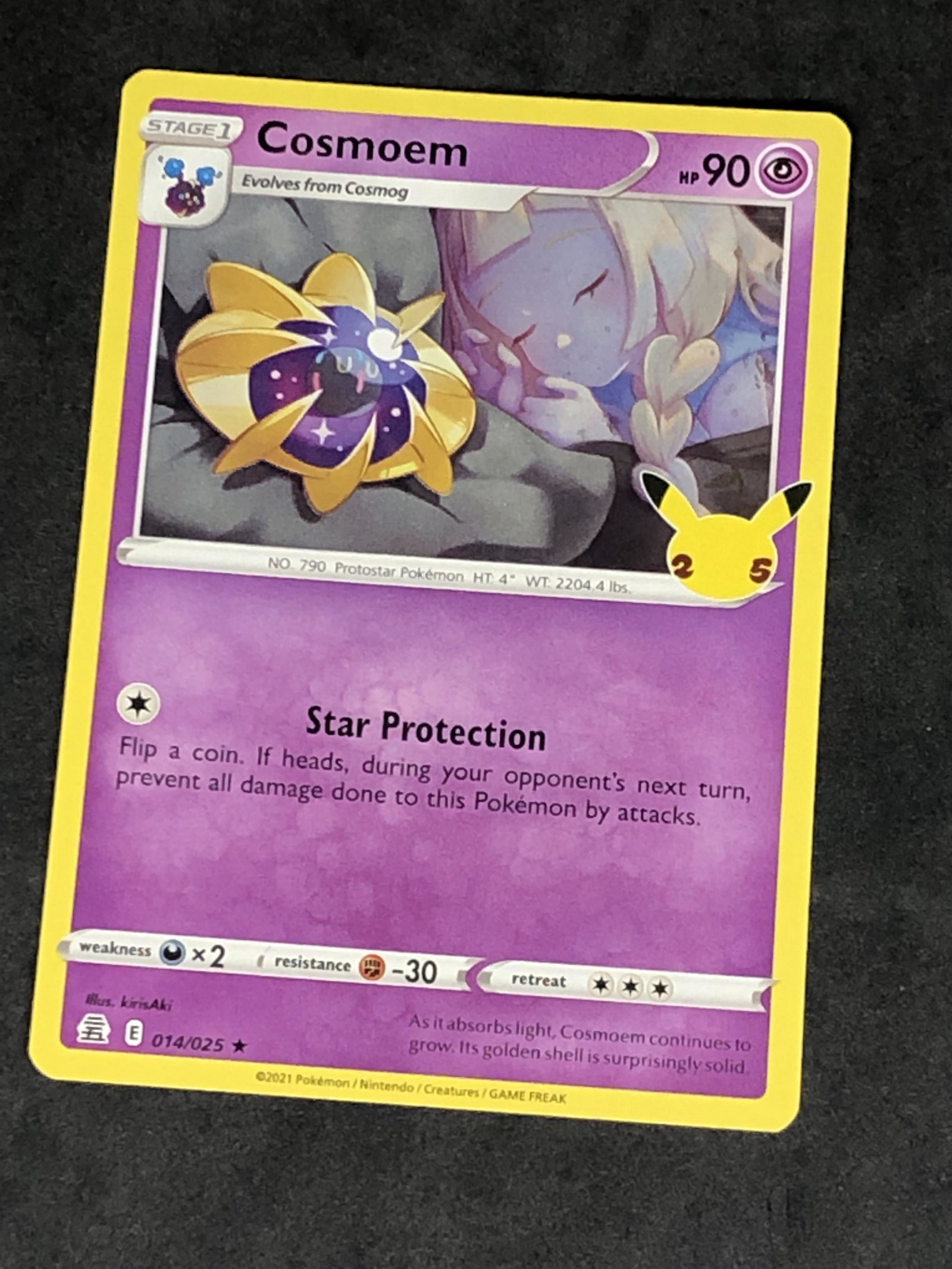 Cosmoem 25th Ann. Holo Pokemon Card: Cosmoem 25th Ann. Holo Pokemon Card