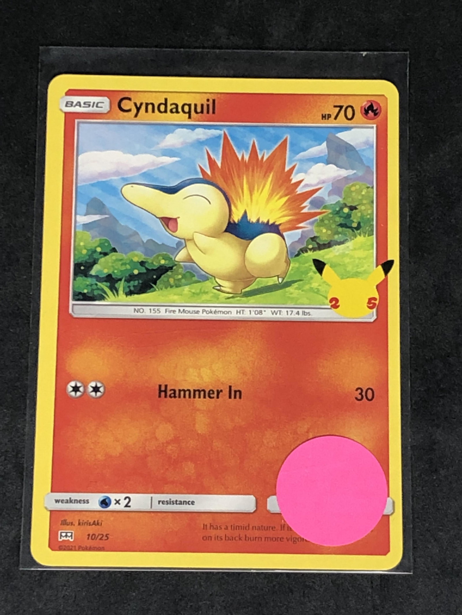 Cyndaquil 25th Ann. Pokemon Card: Cyndaquil 25th Ann. Pokemon Card