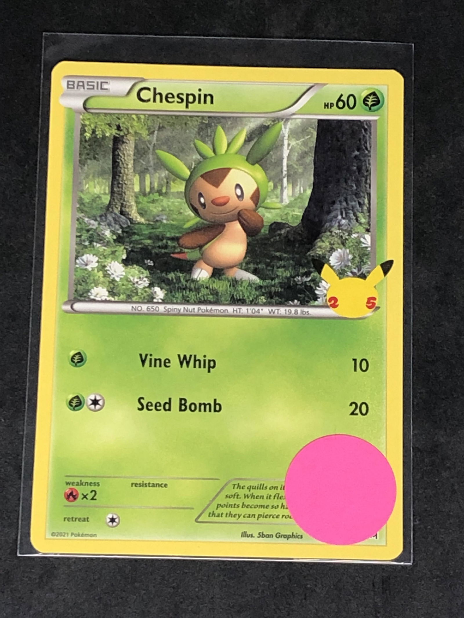 Chespin 25th Ann. Pokemon Card (1 of 1)