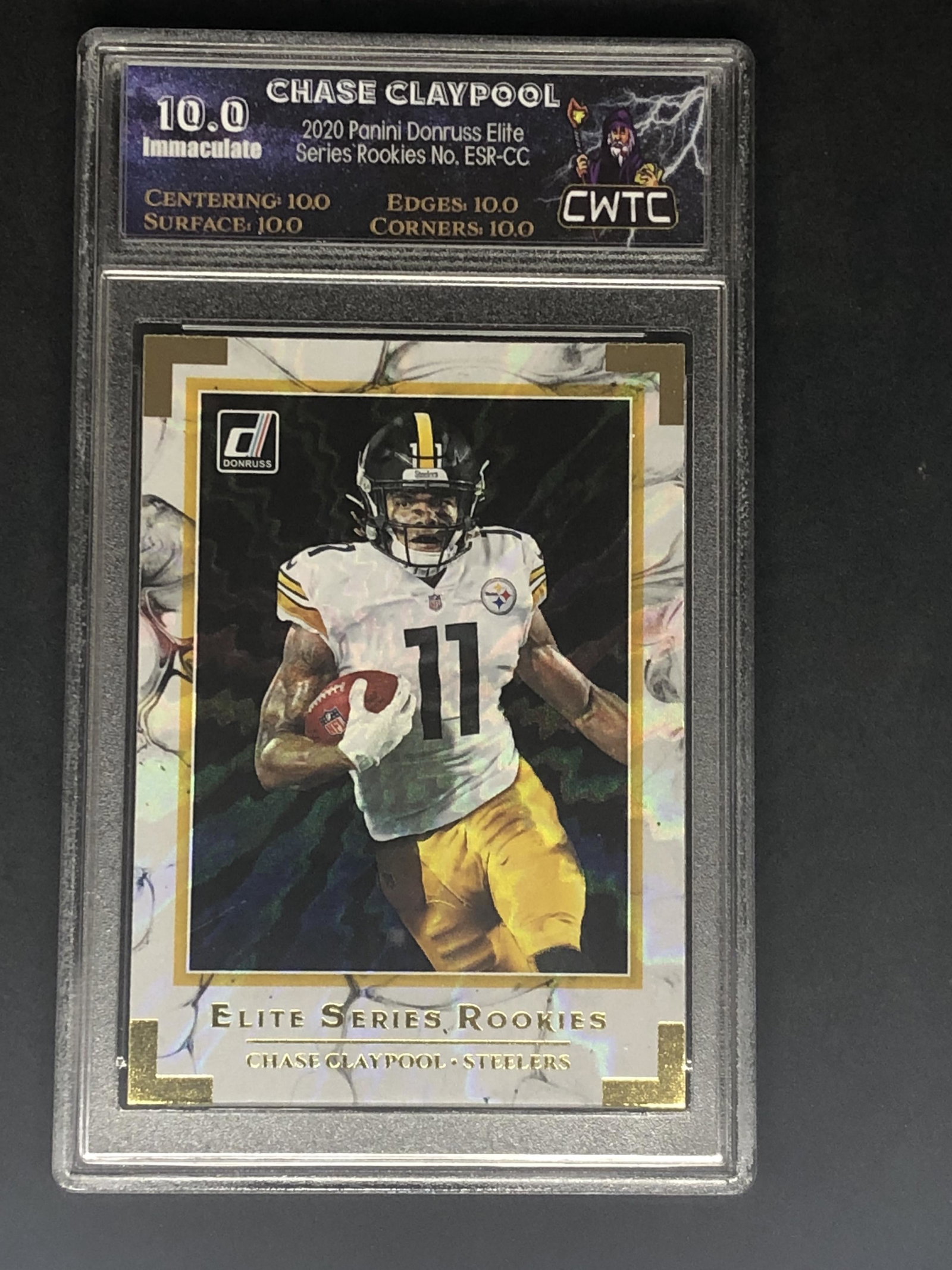 Chase Claypool Panini Donruss Elite Rookie Graded CWTC: Chase Claypool Panini Donruss Elite Rookie Graded CWTC 10