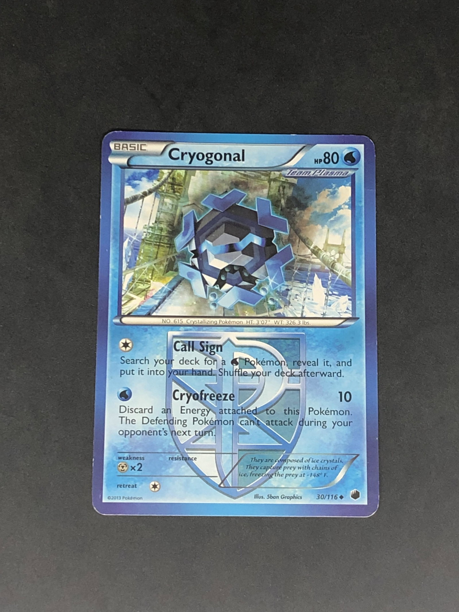 Cryogonal Team Plasma Pokemon Card: Cryogonal Team Plasma Pokemon Card