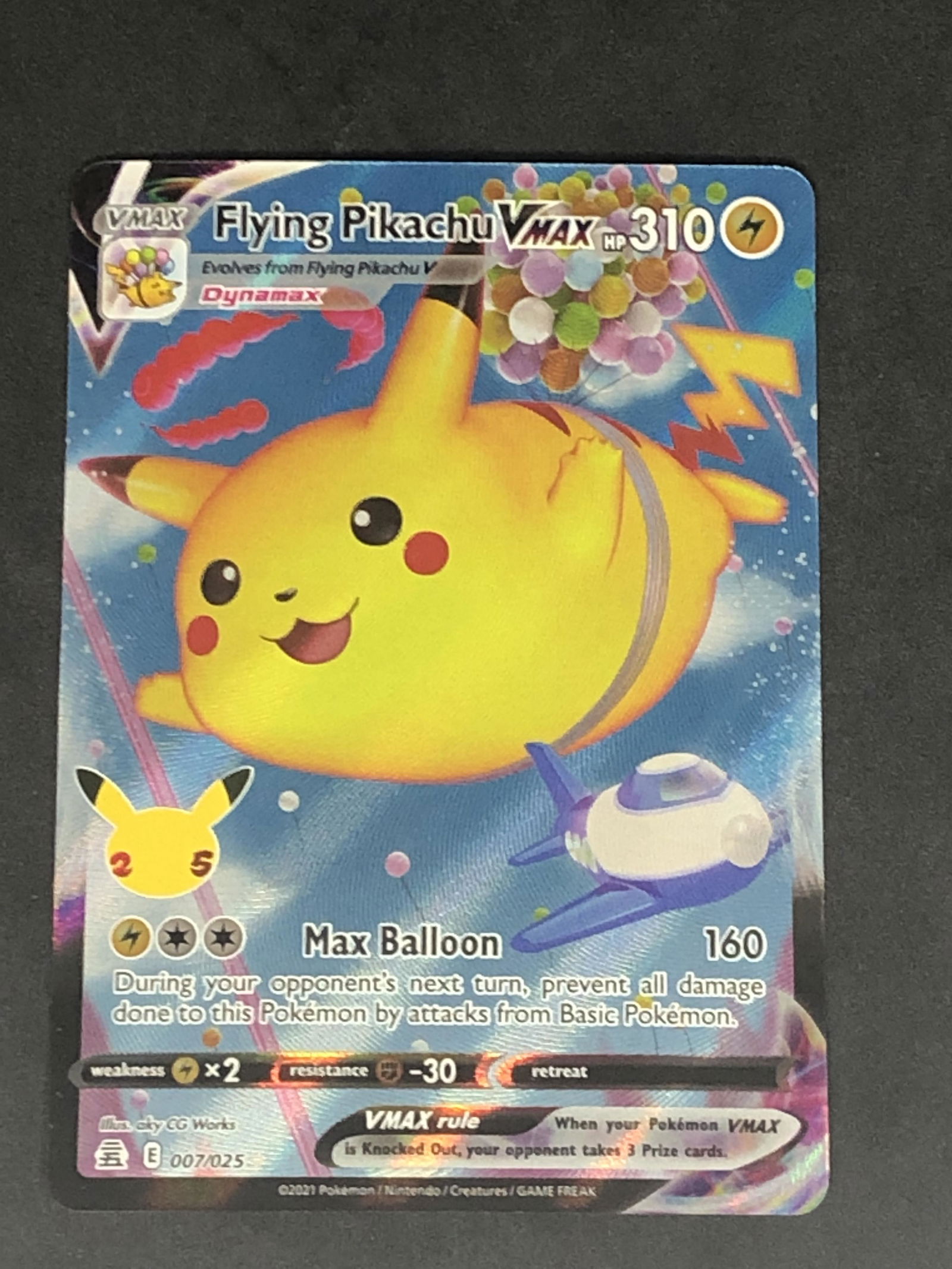 Flying Pikachu VMAX Pokemon Card (1 of 1)