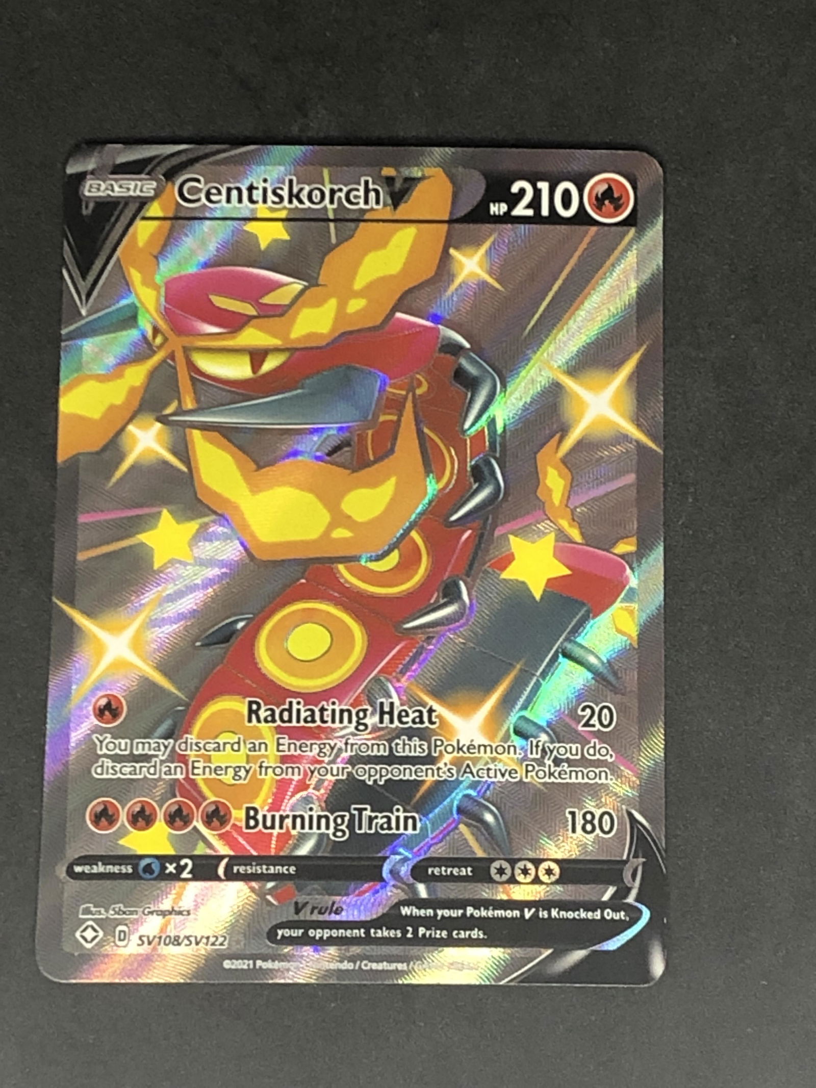 Shiny Centiskorch V Full Art Pokemon Card (1 of 1)