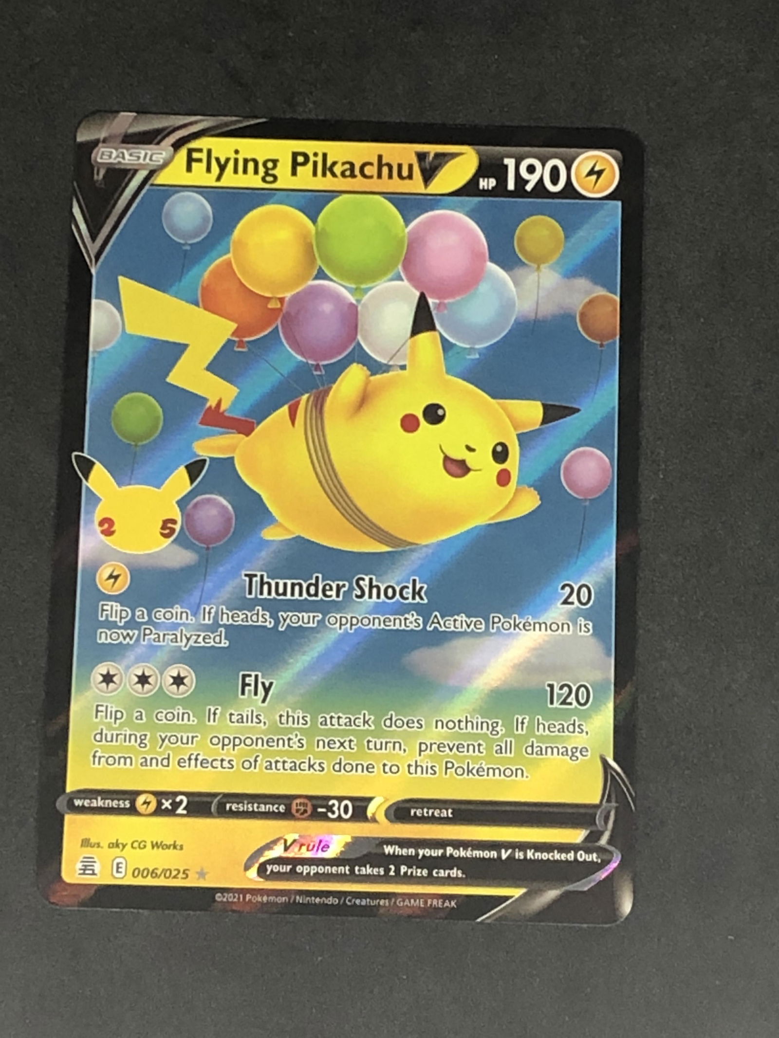 Flying Pikachu V Pokemon Card (1 of 1)