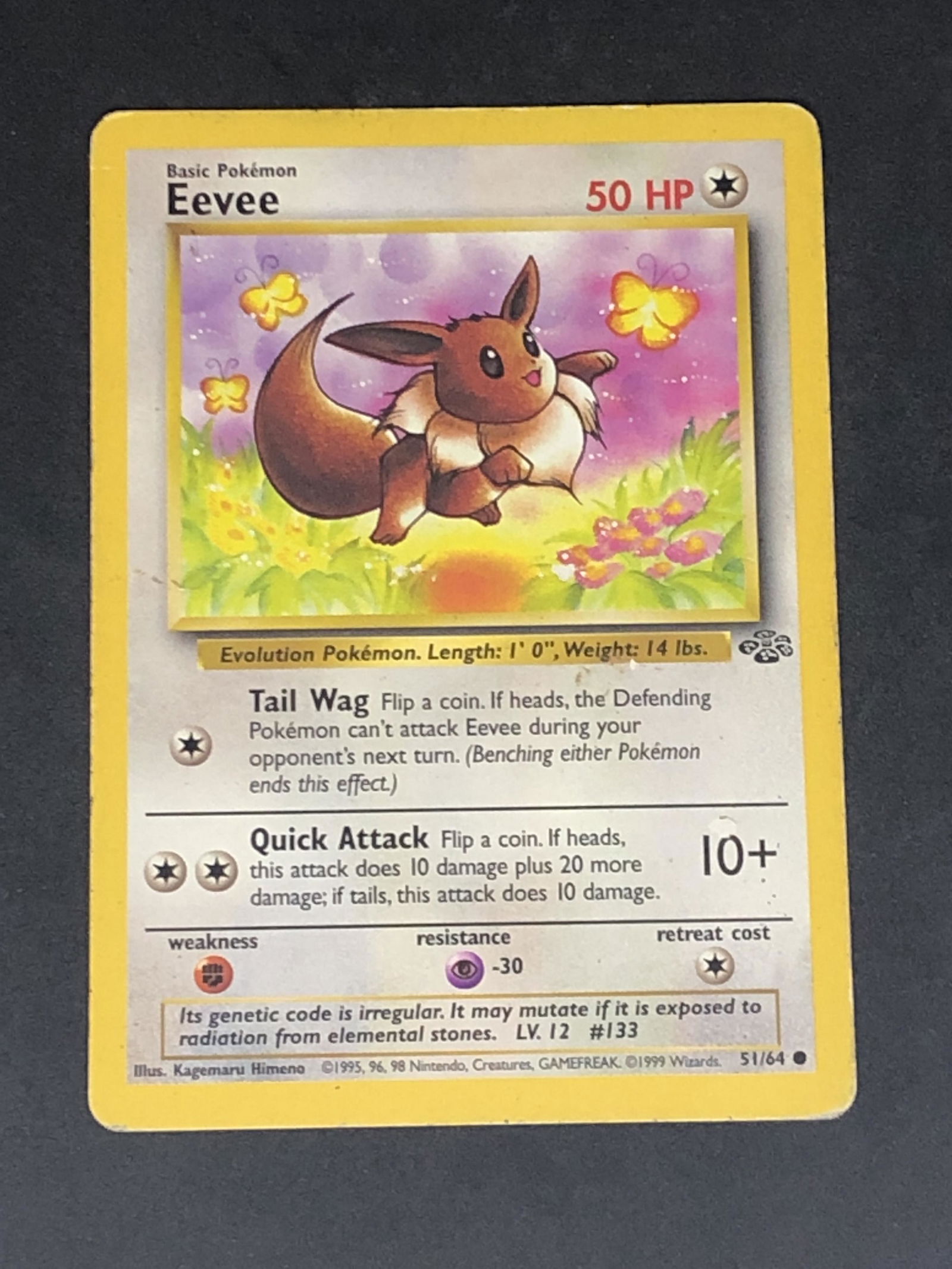 Vintage Jungle Set Eevee Pokemon Card (1 of 1)