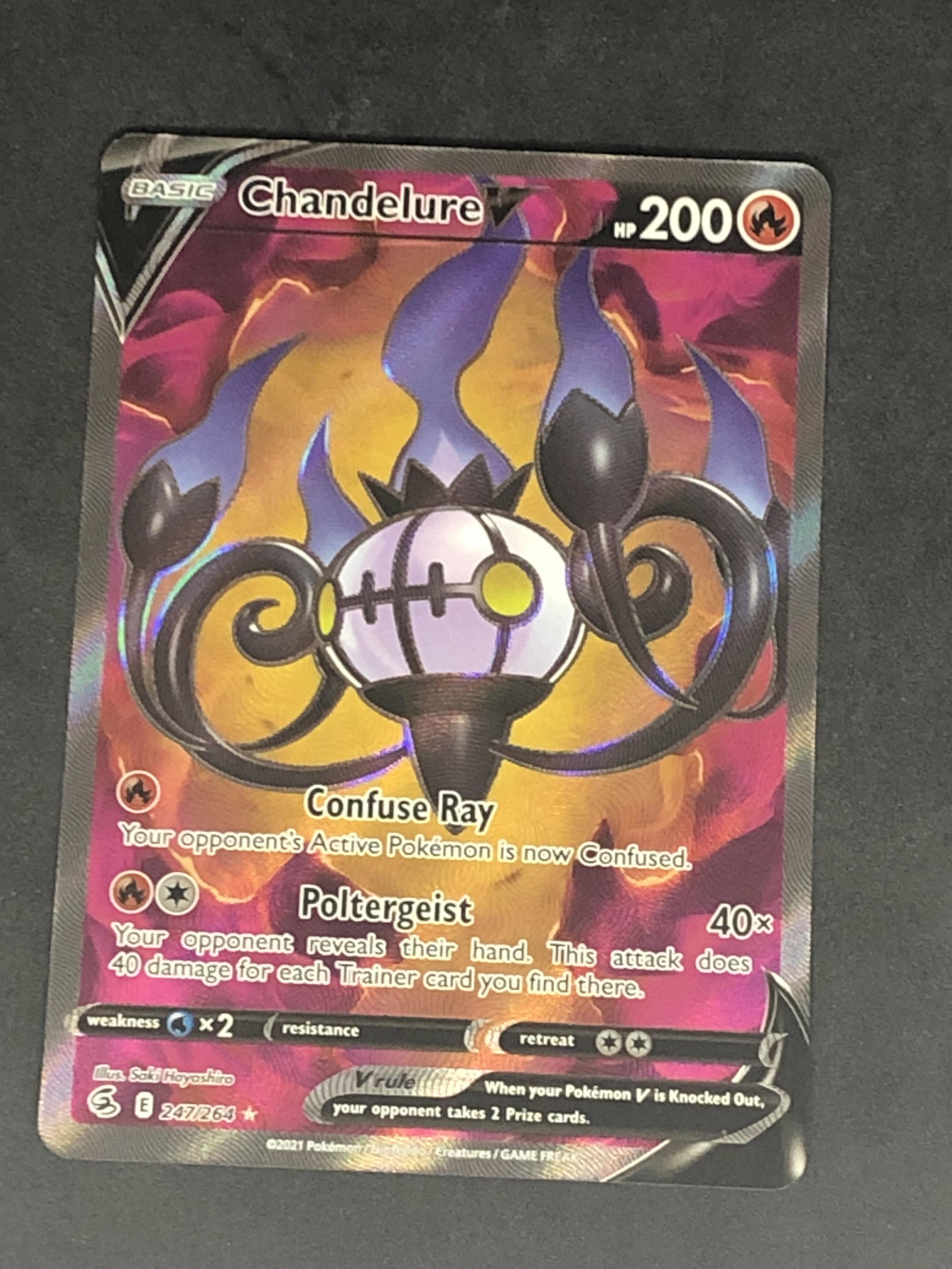 Chandelure V Full Art Pokemon Card (1 of 1)