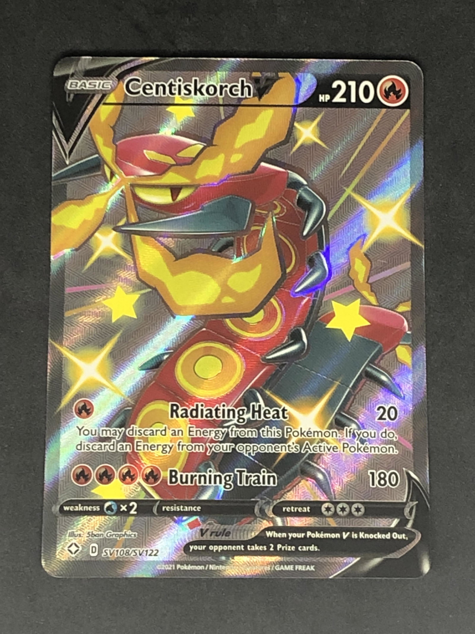 Shiny Centiskorch V Full Art Pokemon Card: Shiny Centiskorch V Full Art Pokemon Card