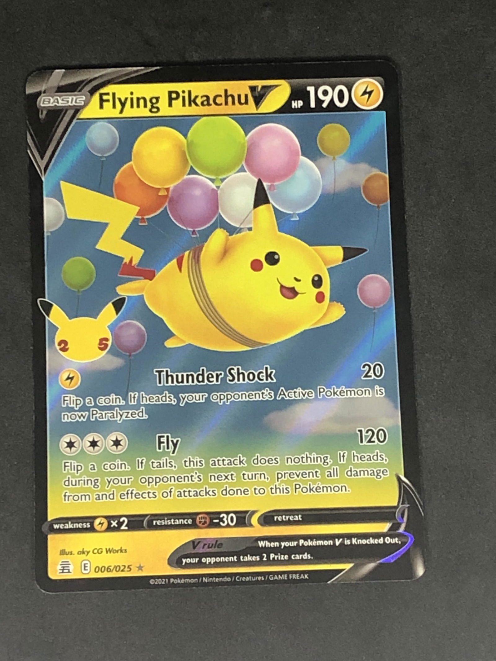Flying Pikachu V Pokemon Card (1 of 1)