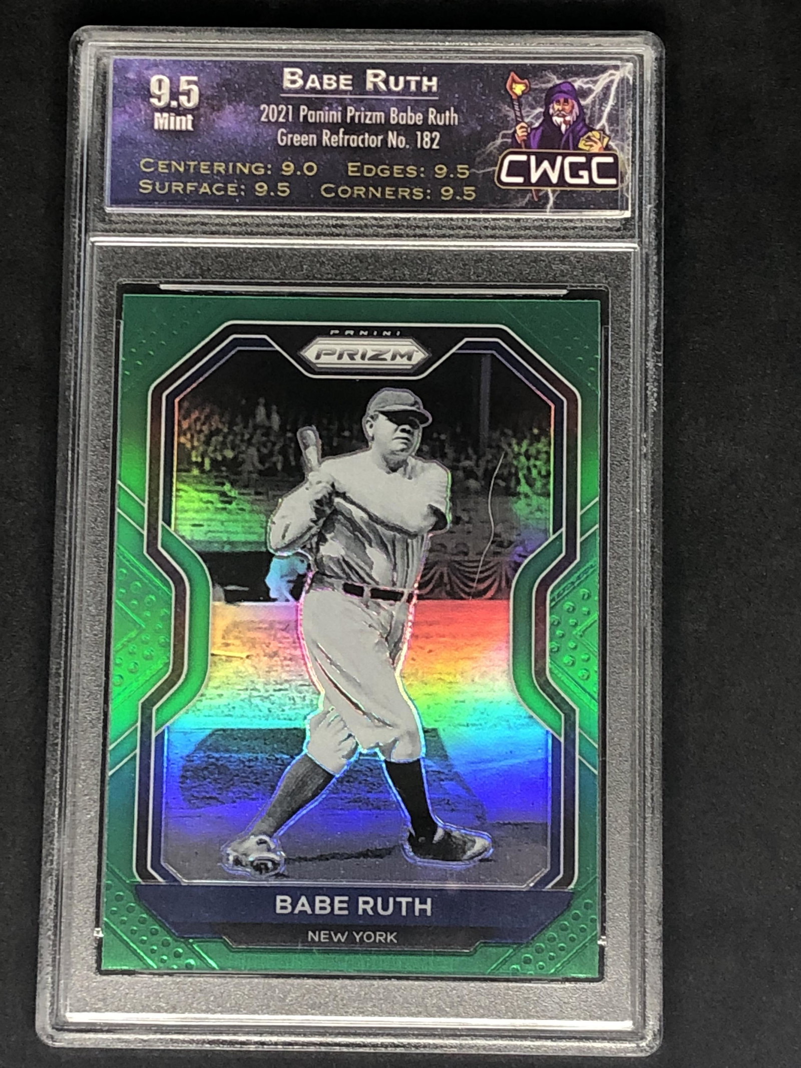 Babe Ruth Panini Green Prizm Graded CWTC 9.5: Babe Ruth Panini Green Prizm Graded CWTC 9.5