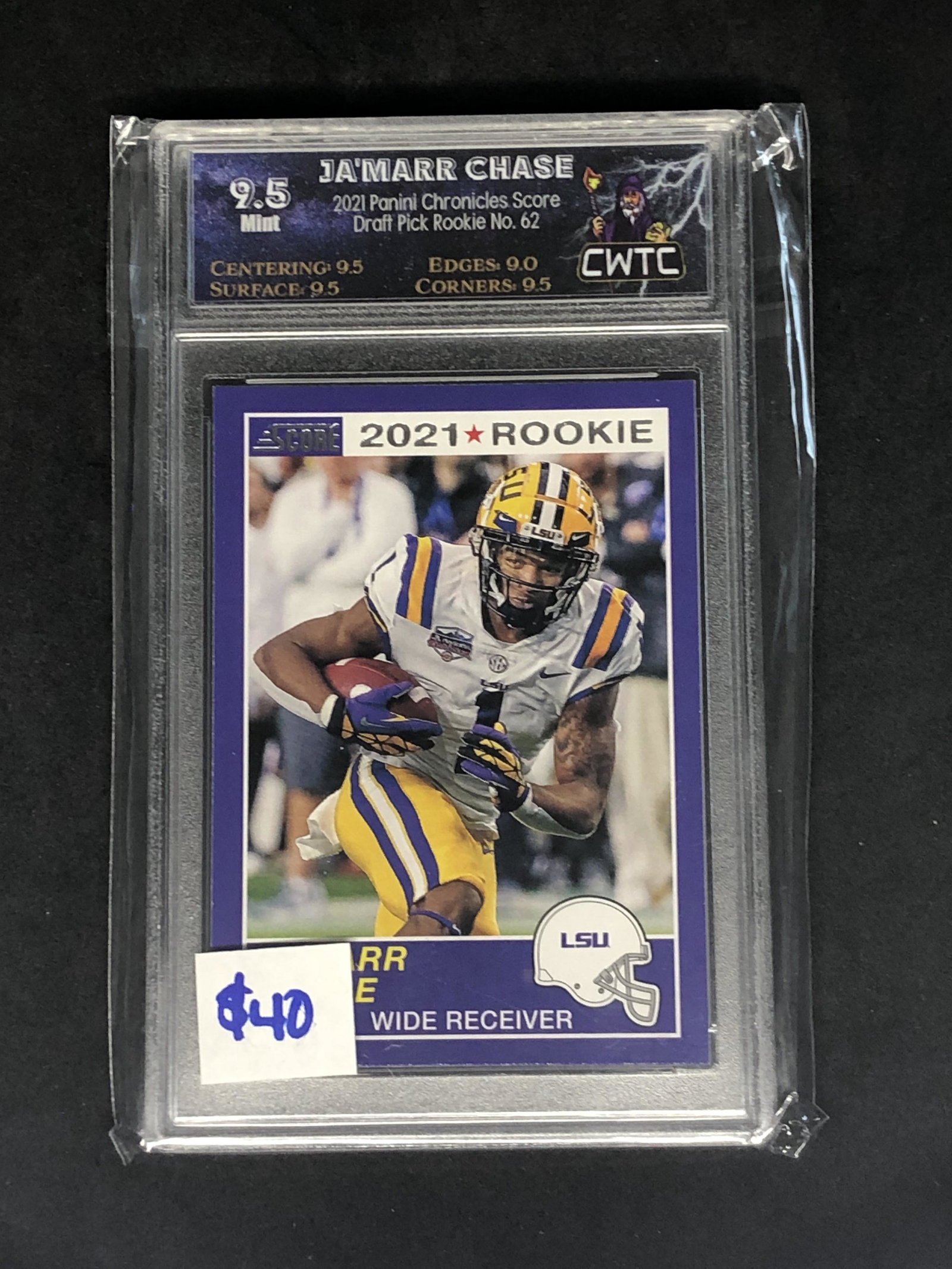 Ja'Marr Chase Panini Score Rookie Graded CWTC 9.5: Ja'Marr Chase Panini Score Rookie Graded CWTC 9.5