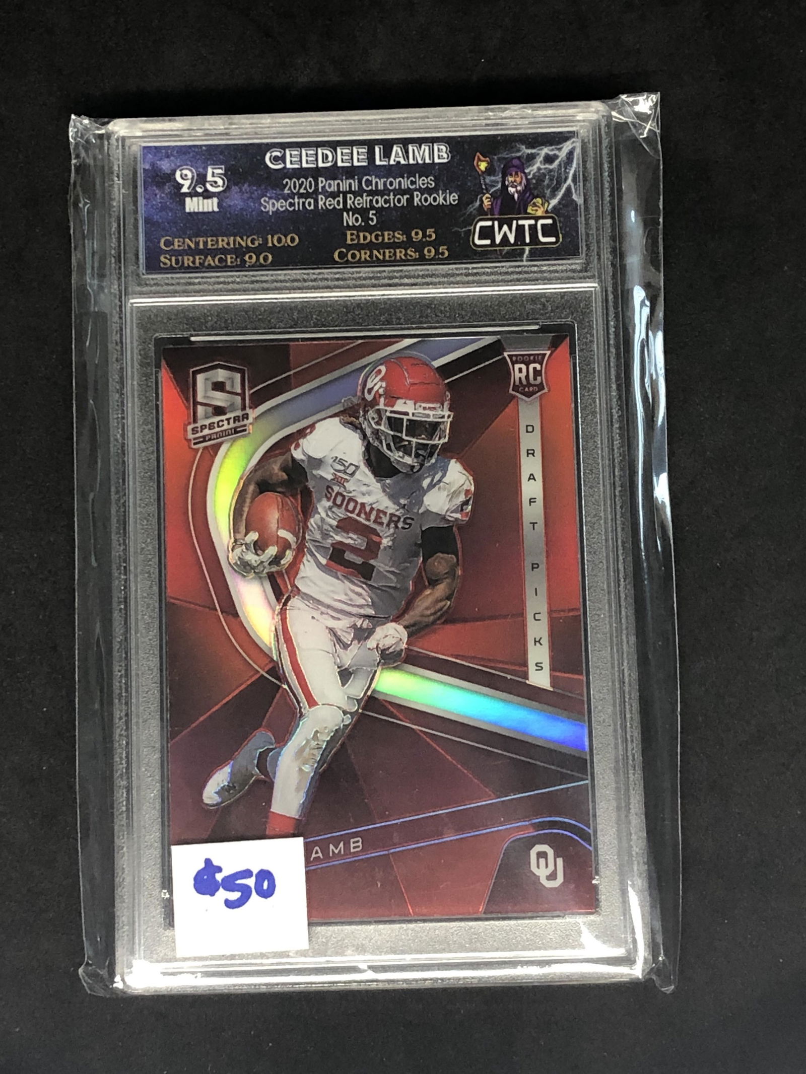 CeeDee Lamb Panini Red Spectra Rookie Graded CWTC 9.5 (1 of 1)