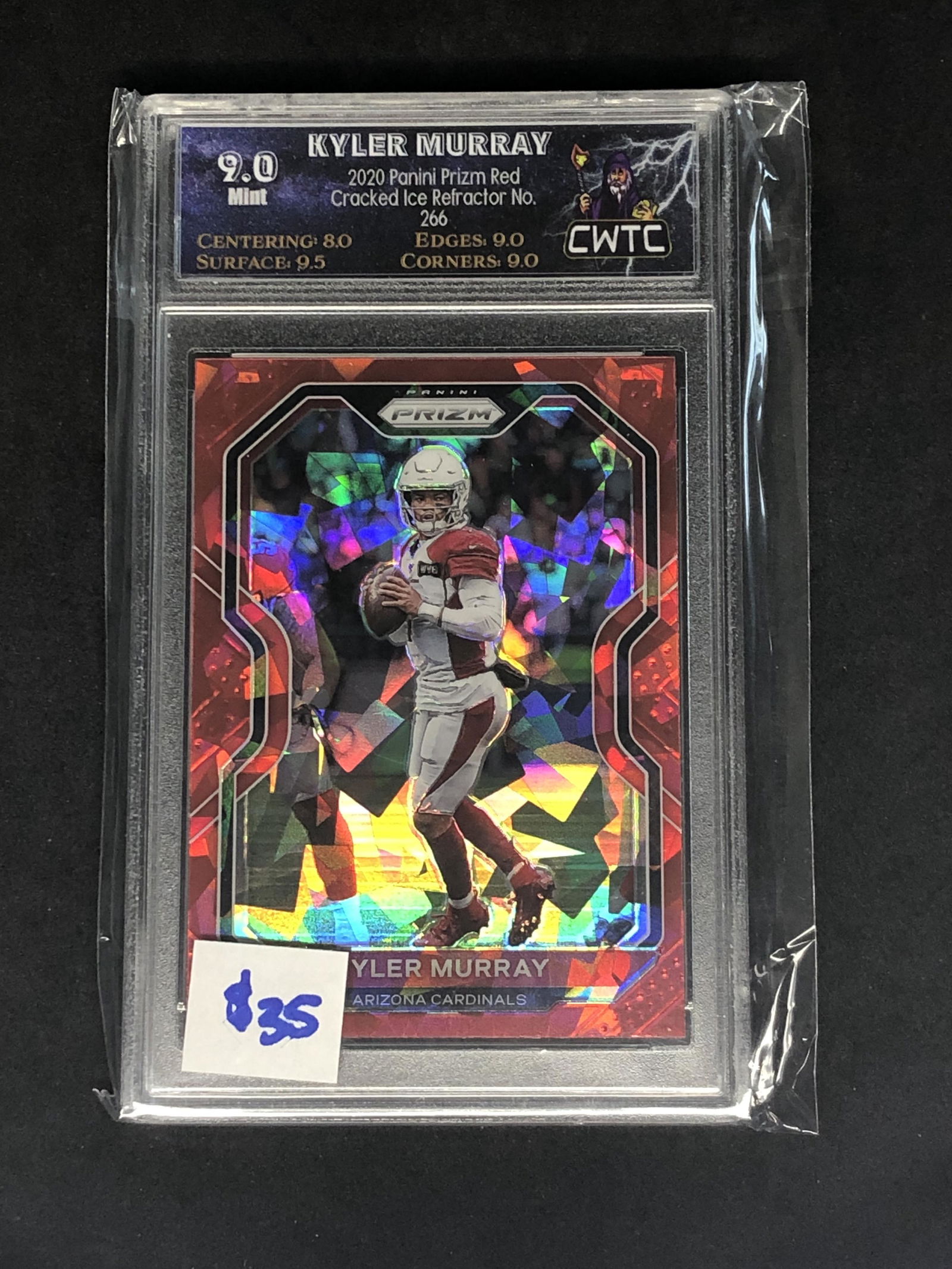 Kyler Murray Panini Red Cracked Ice Prizm Graded CWTC 9 (1 of 1)