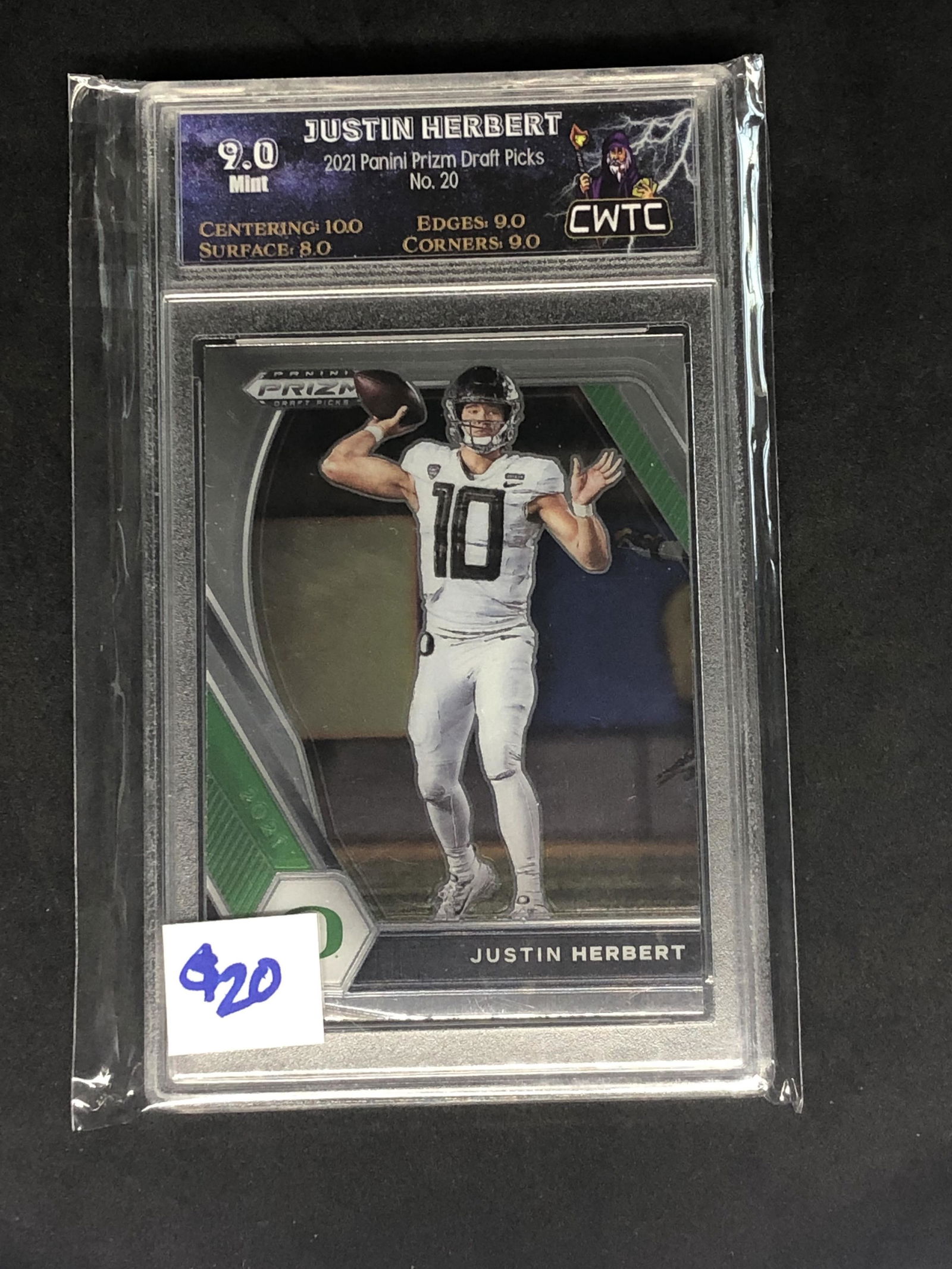 Justin Herbert Panini Prizm graded CWTC 9 (1 of 1)