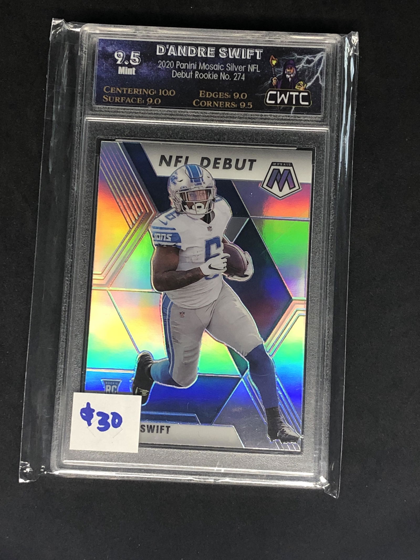 Deandre Swift Panini Silver Mosaic Rookie Graded CWTC (1 of 1)