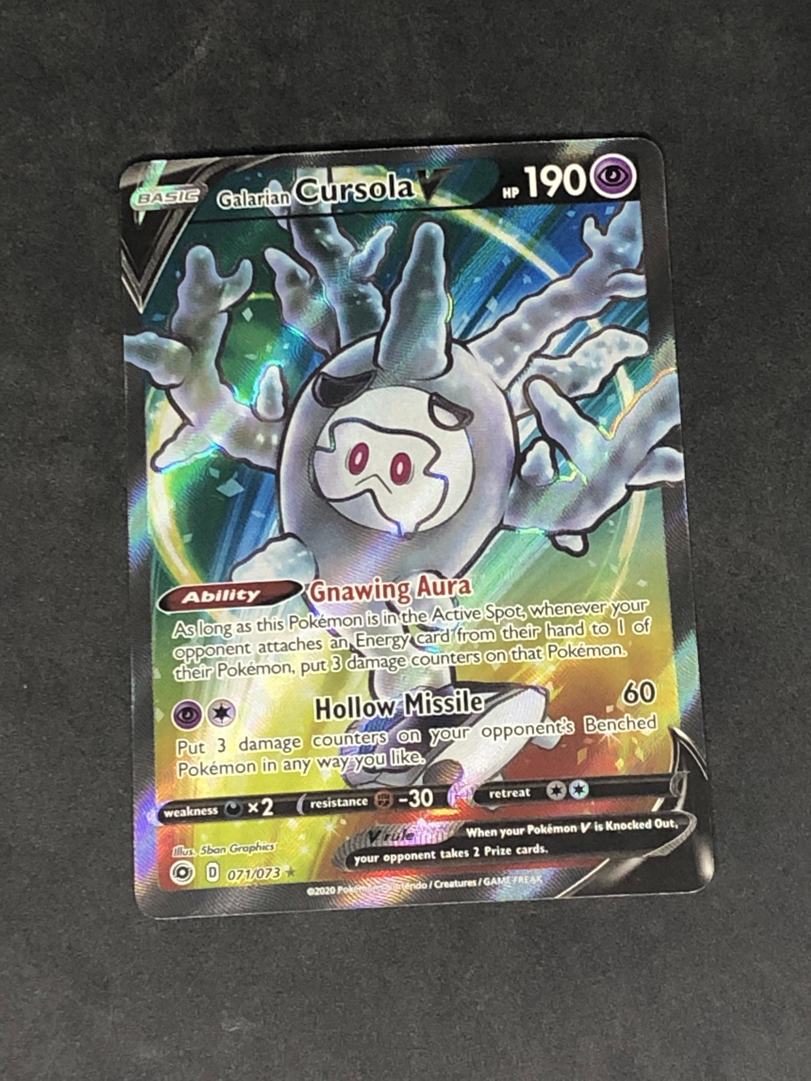 Galarian Cursola V Full Art Pokemon Card: Galarian Cursola V Full Art Pokemon Card