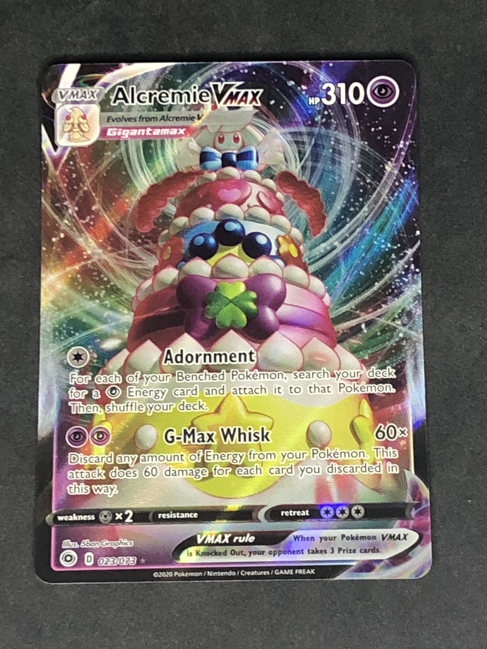 Alcremie VMAX Full Art Pokemon Card: Alcremie VMAX Full Art Pokemon Card