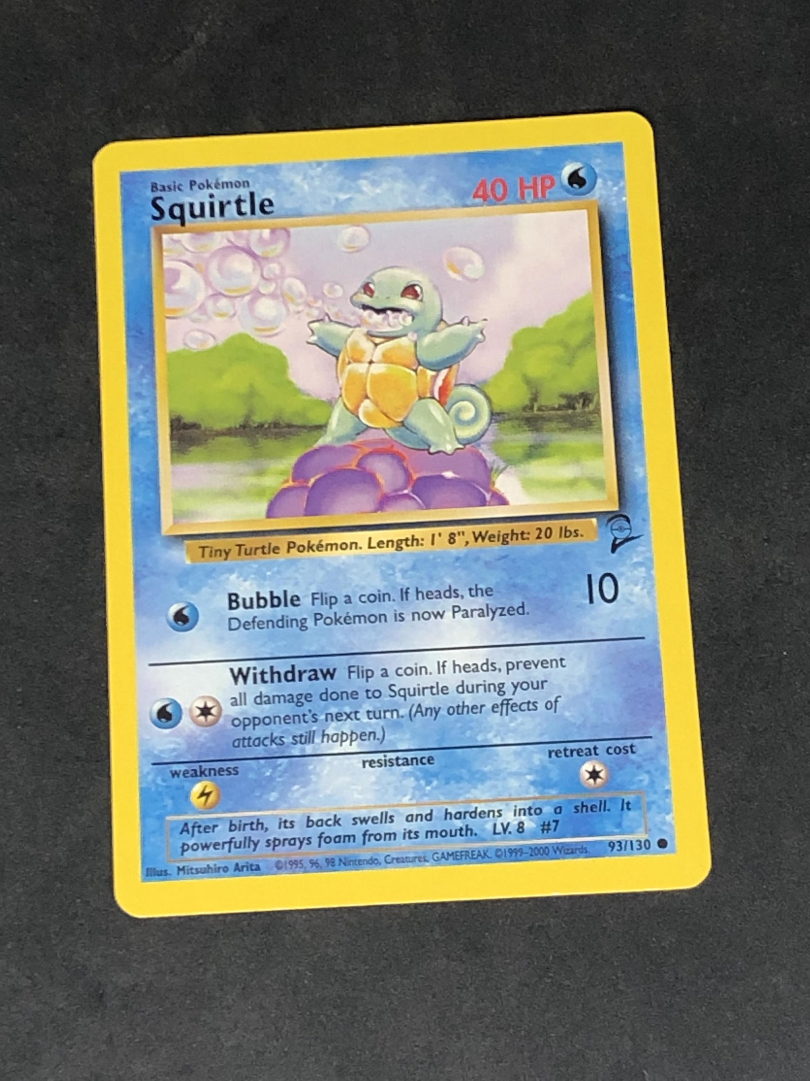 Vintage Base Set 2 Squirtle Pokemon Card (1 of 1)