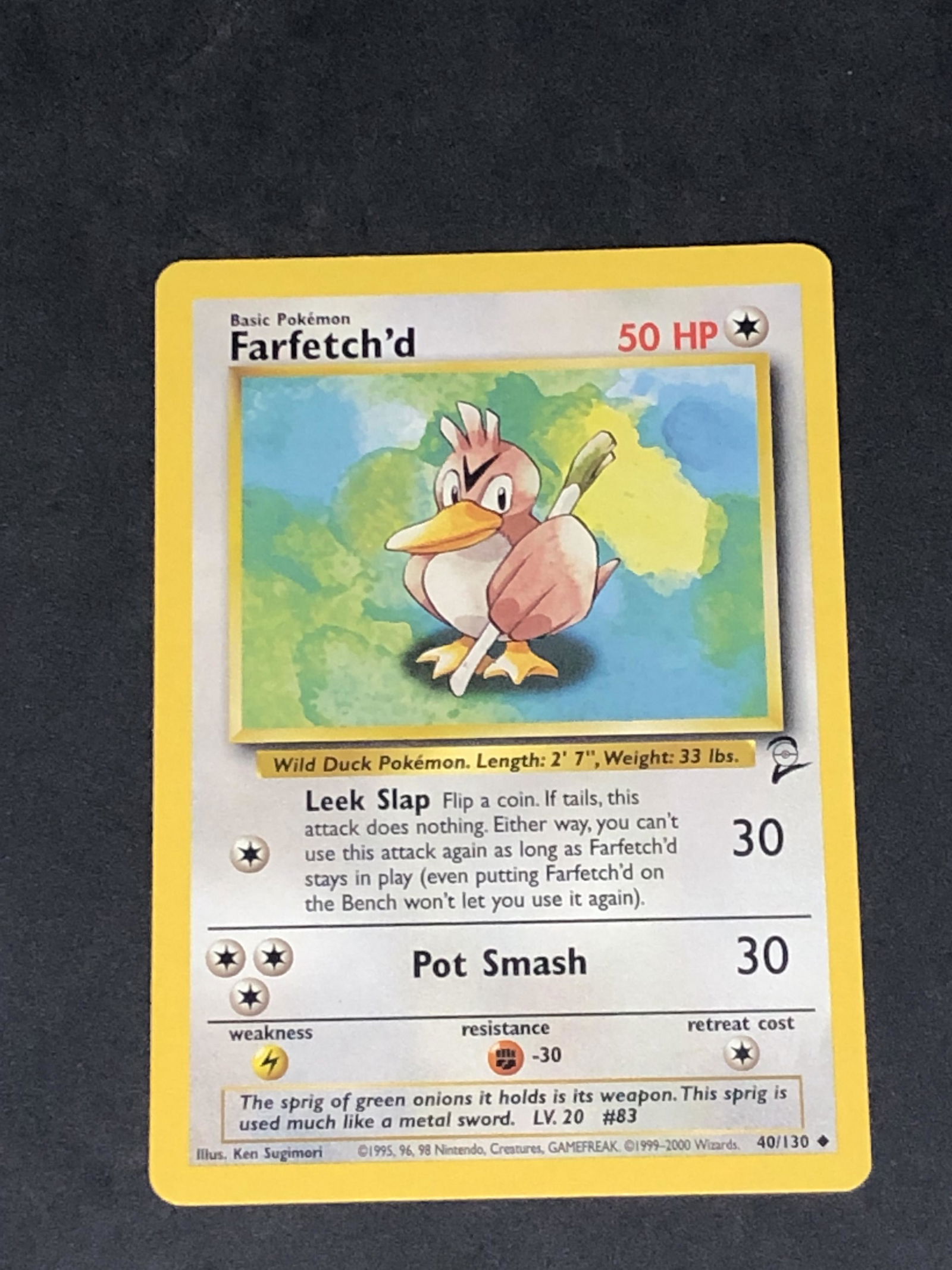 Vintage Base Set 2 Farfetch'd Pokemon Card (1 of 1)