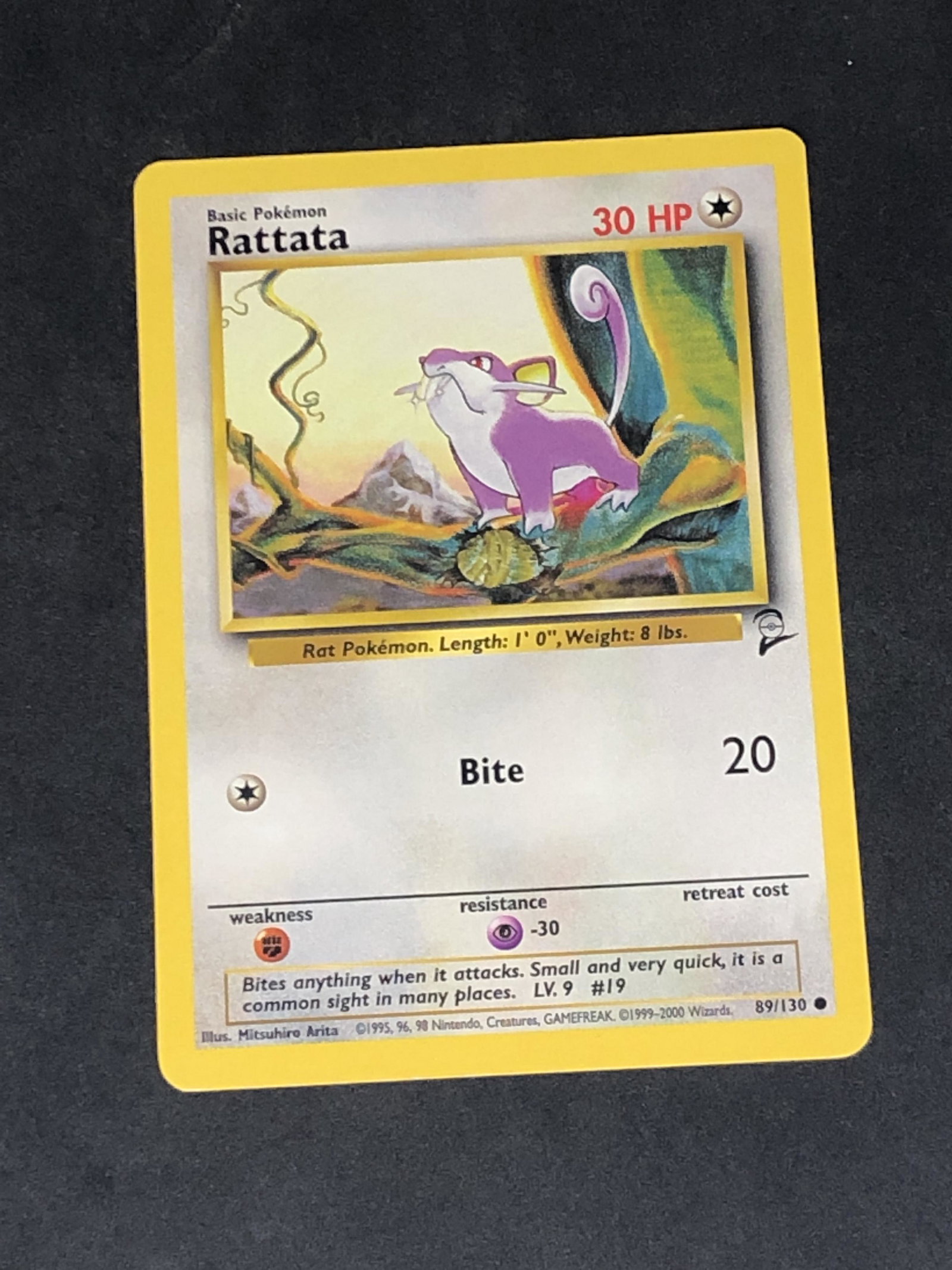 Vintage Base Set 2 Rattata Pokemon Card: Vintage Base Set 2 Rattata Pokemon Card