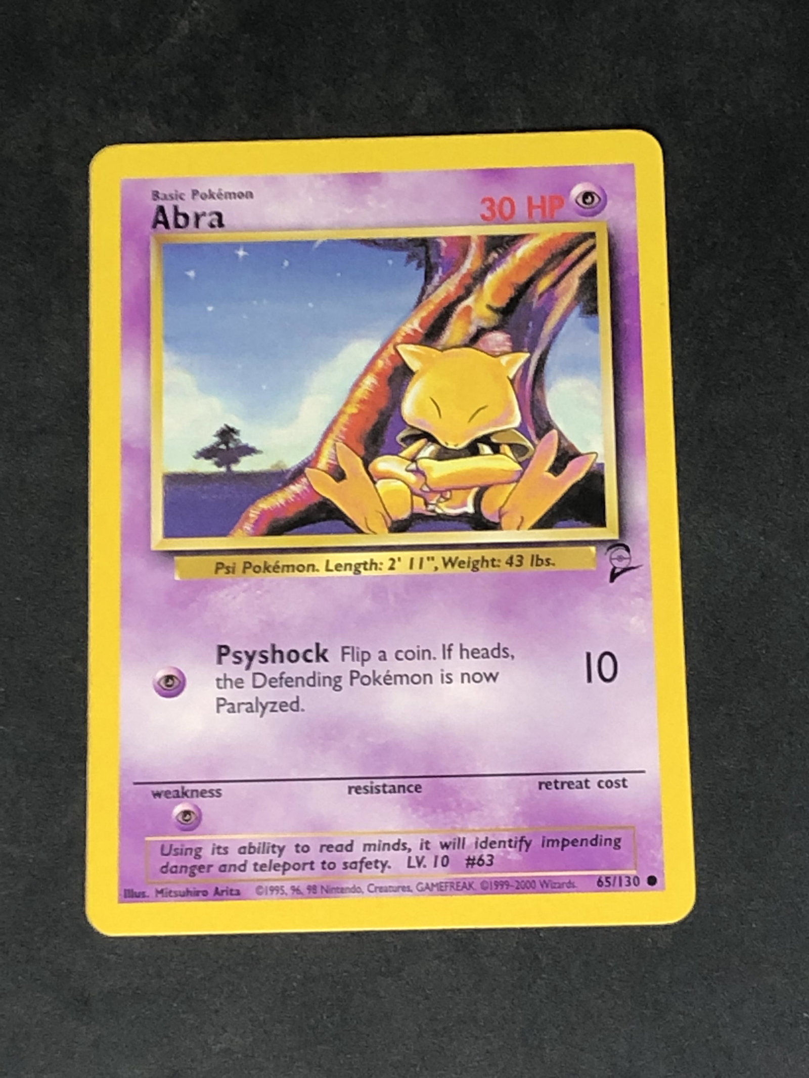 Vintage Base Set 2 Abra Pokemon Card (1 of 1)
