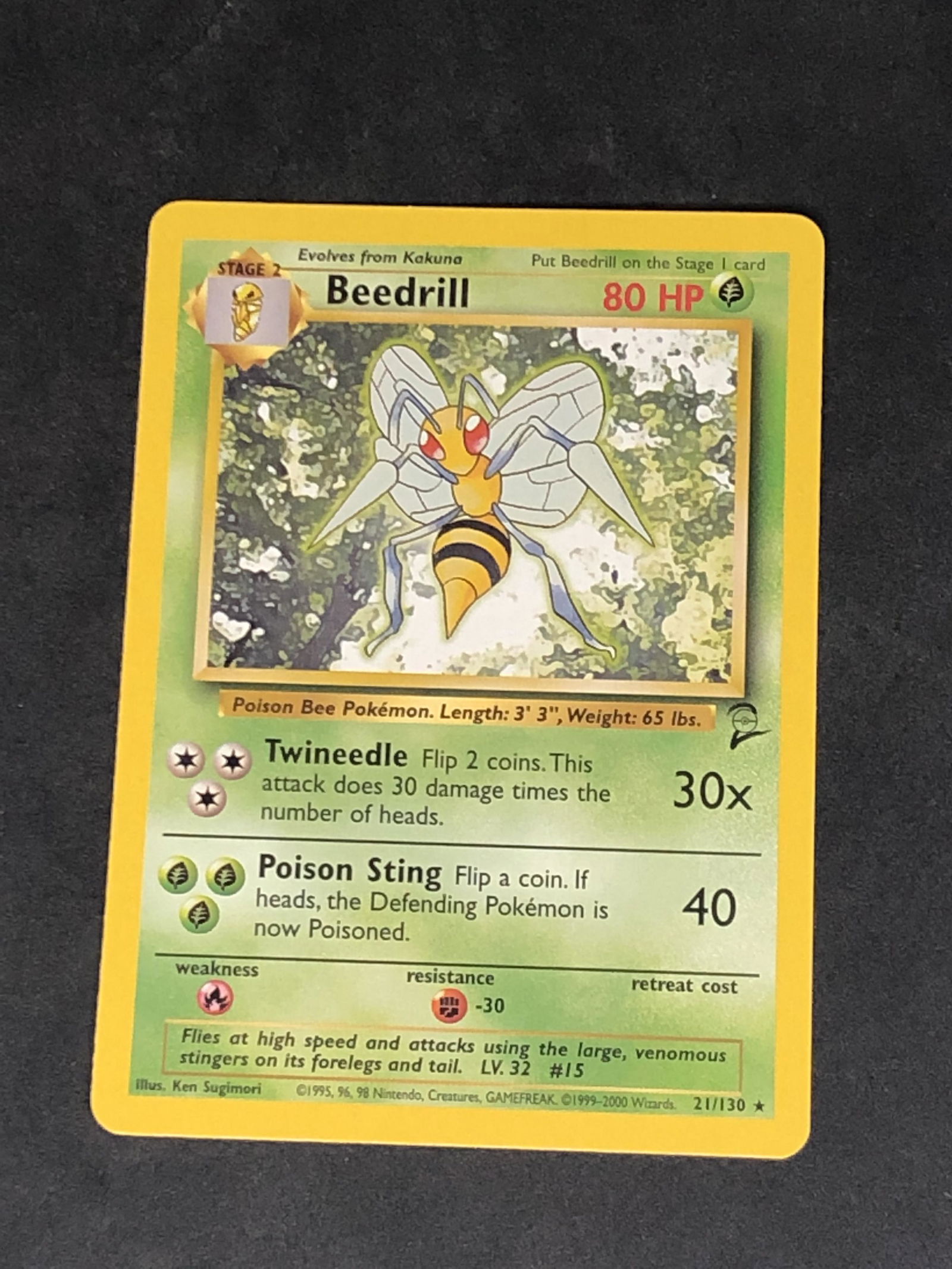 Vintage Base Set 2 Beedrill Pokemon Card (1 of 1)