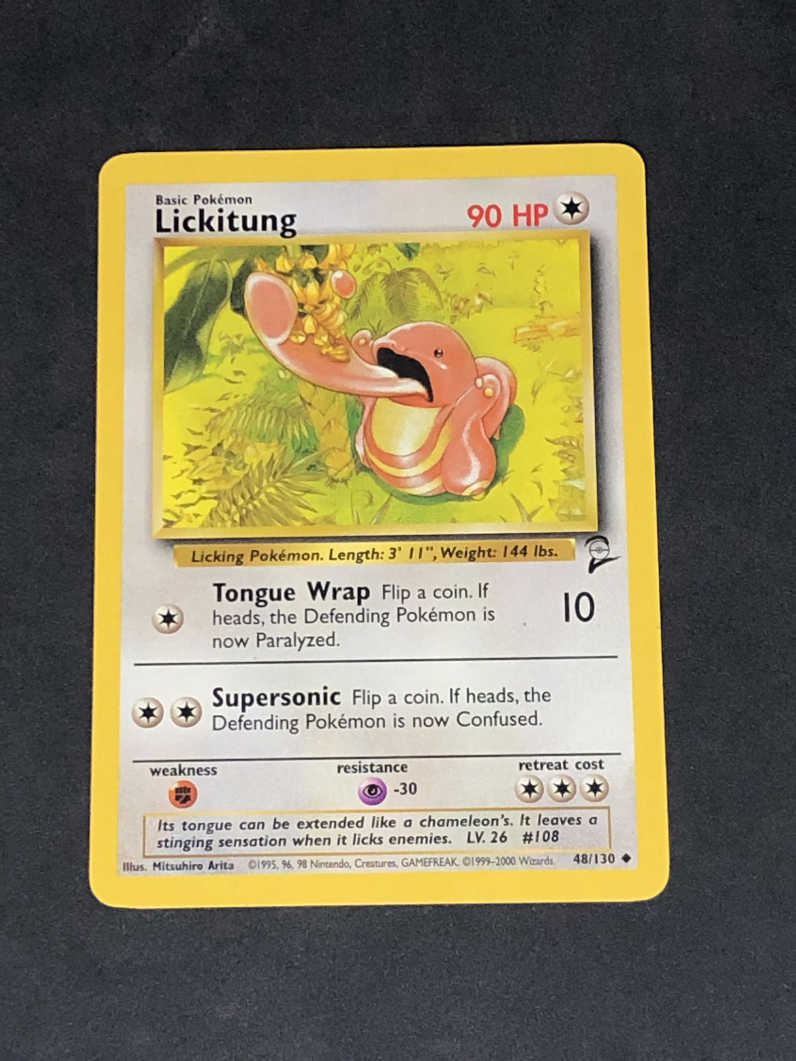 Vintage Base Set 2 Lickitung Pokemon Card (1 of 1)